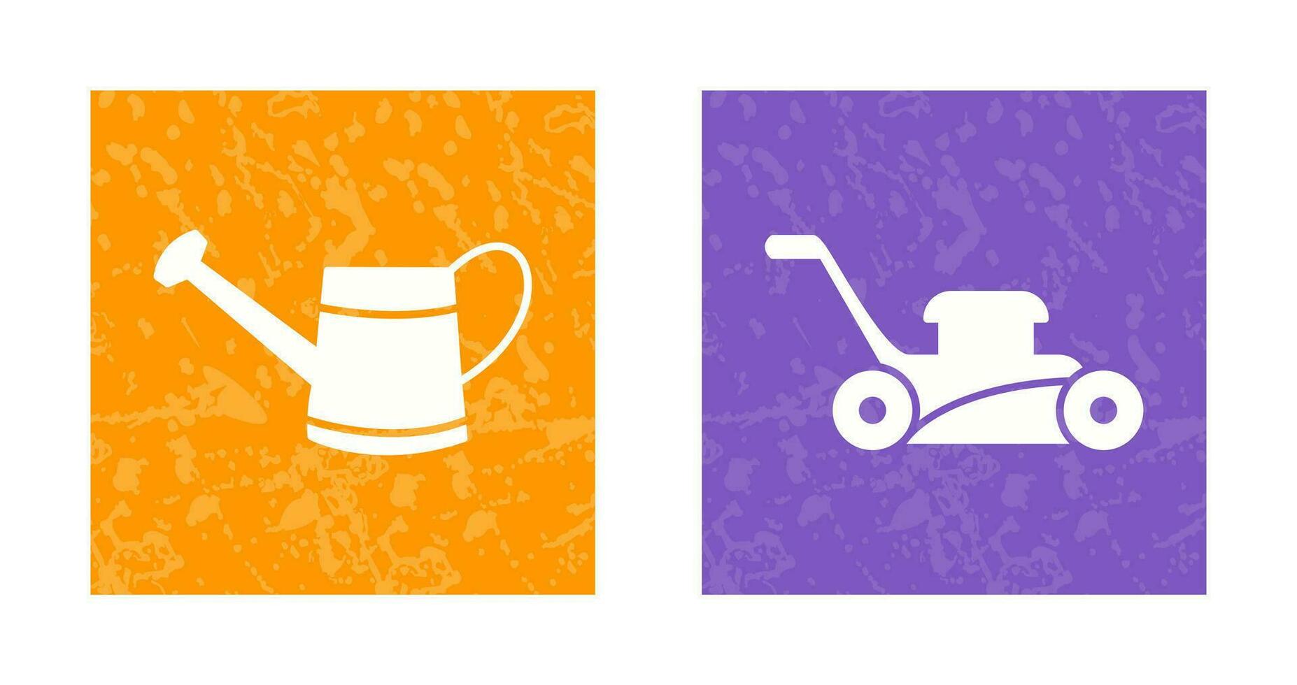 Watering tool and Lawn Mower Icon vector