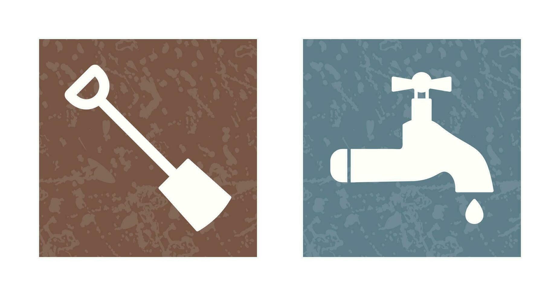 Hand Shovel and Water Tap Icon vector