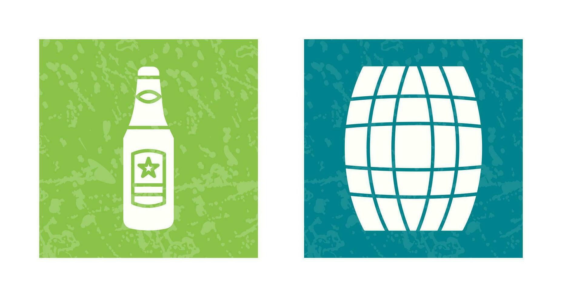 Beer Bottle and Barrel Icon vector