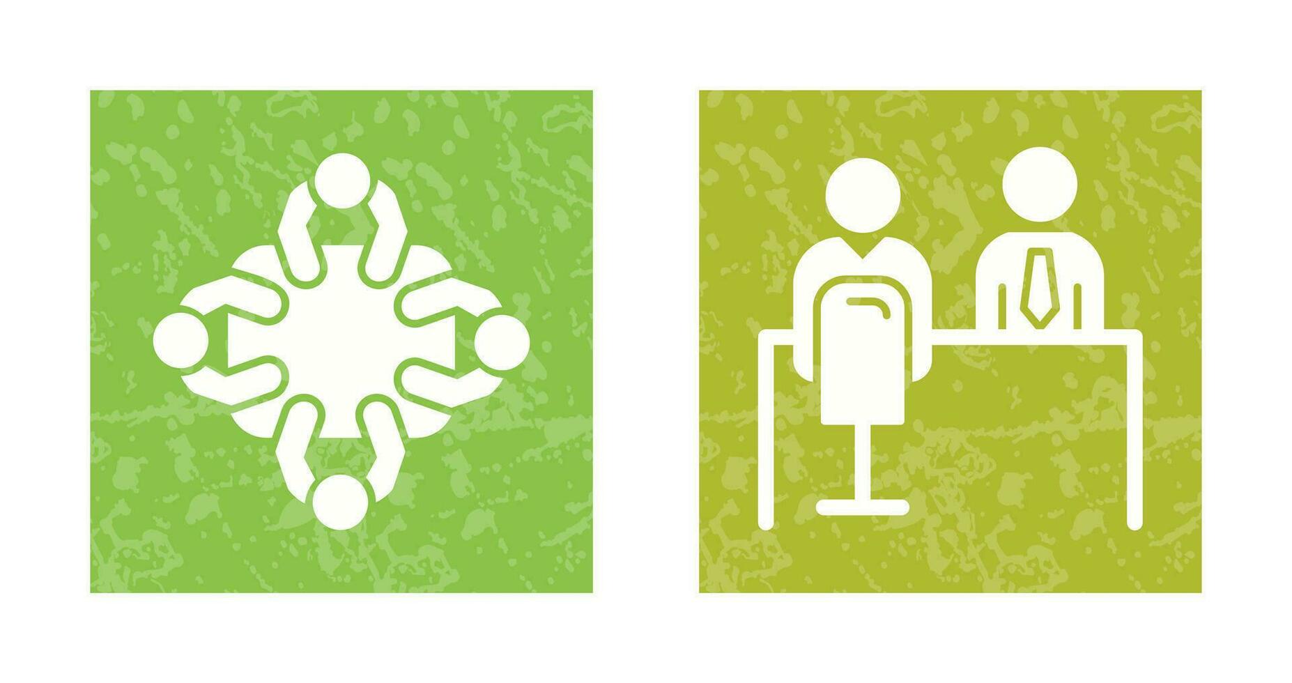 Staff Meeting and Employee Interview Icon vector