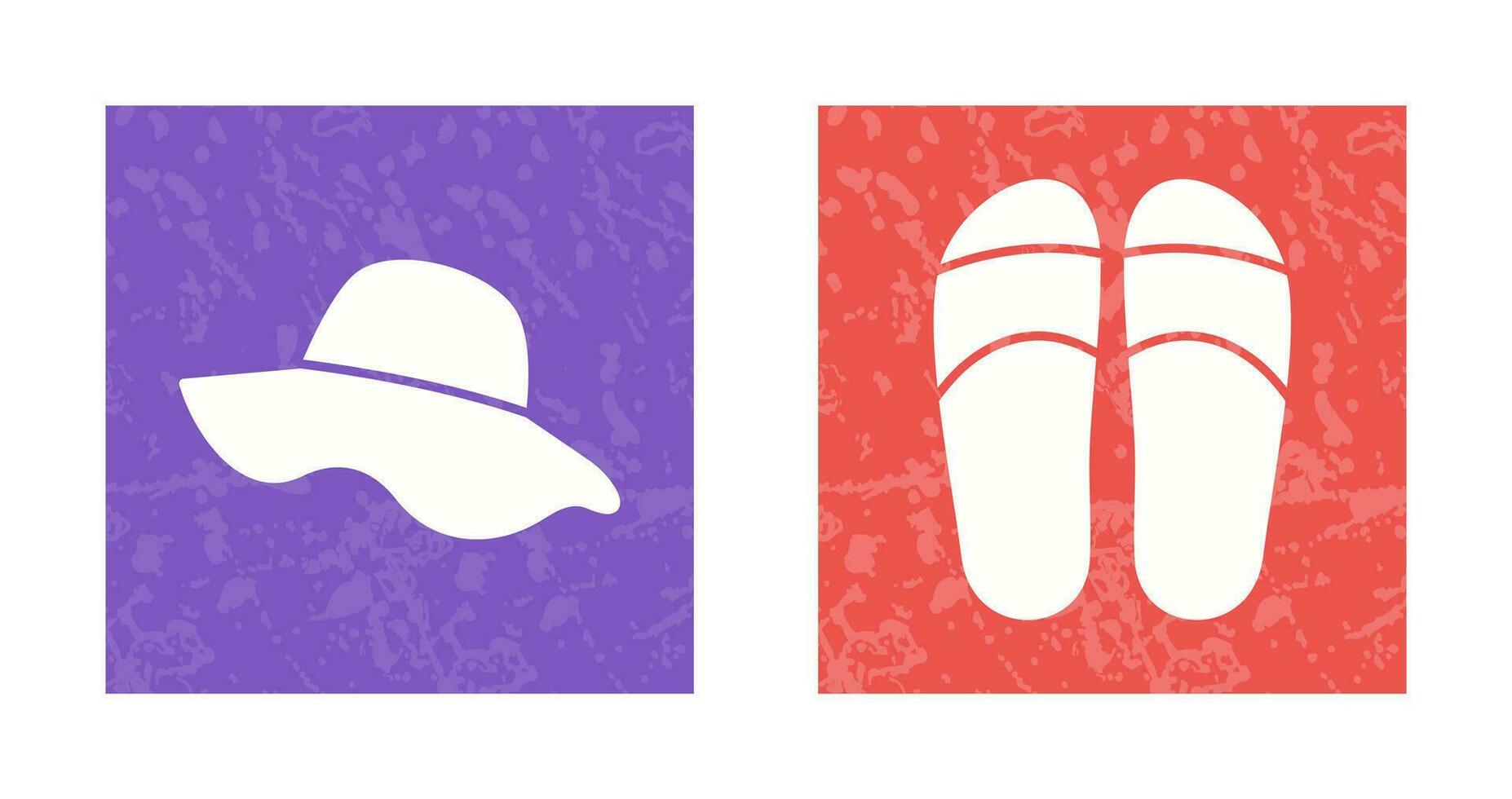 sombrero y zapatillas icono vector