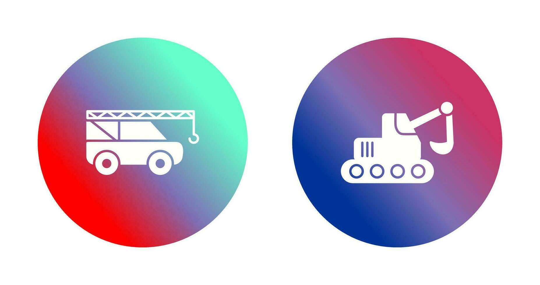 Crane and Escavator Icon vector