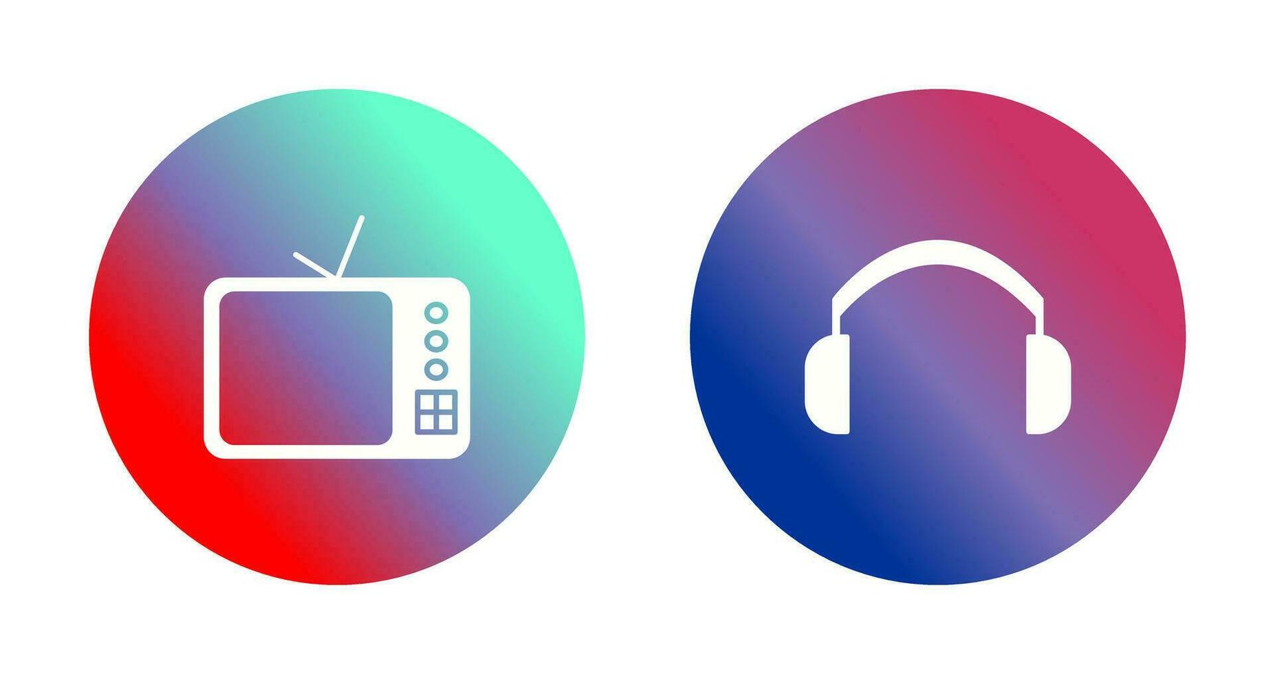 TV Set and Headphones Icon vector