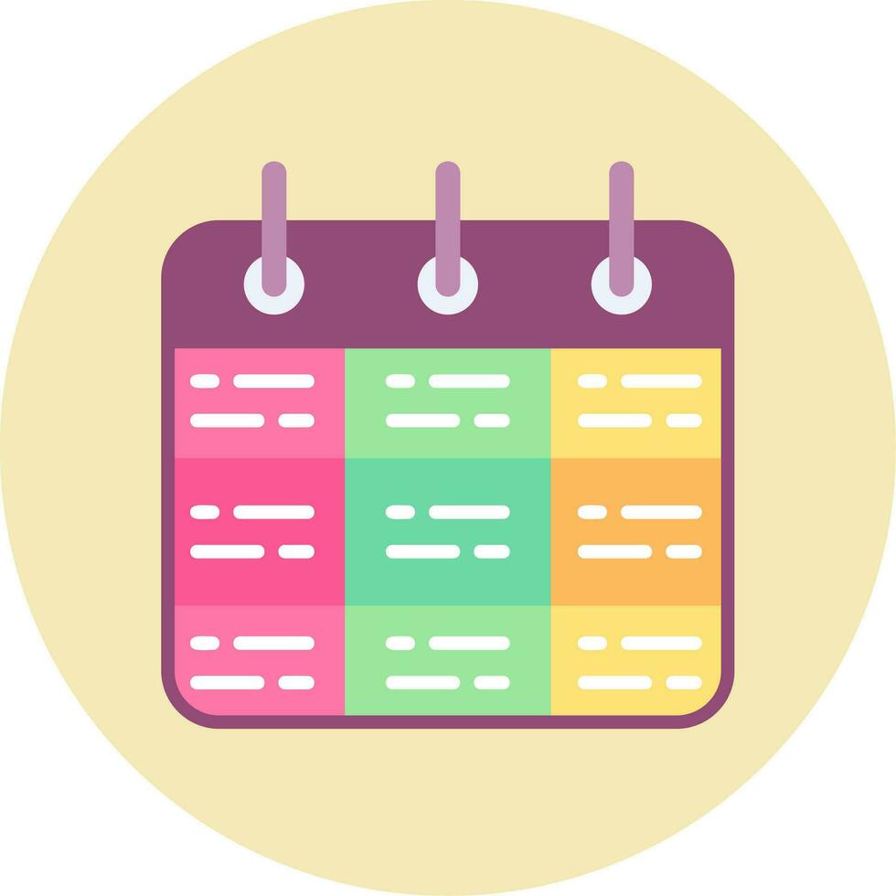 Timetable Vector Icon