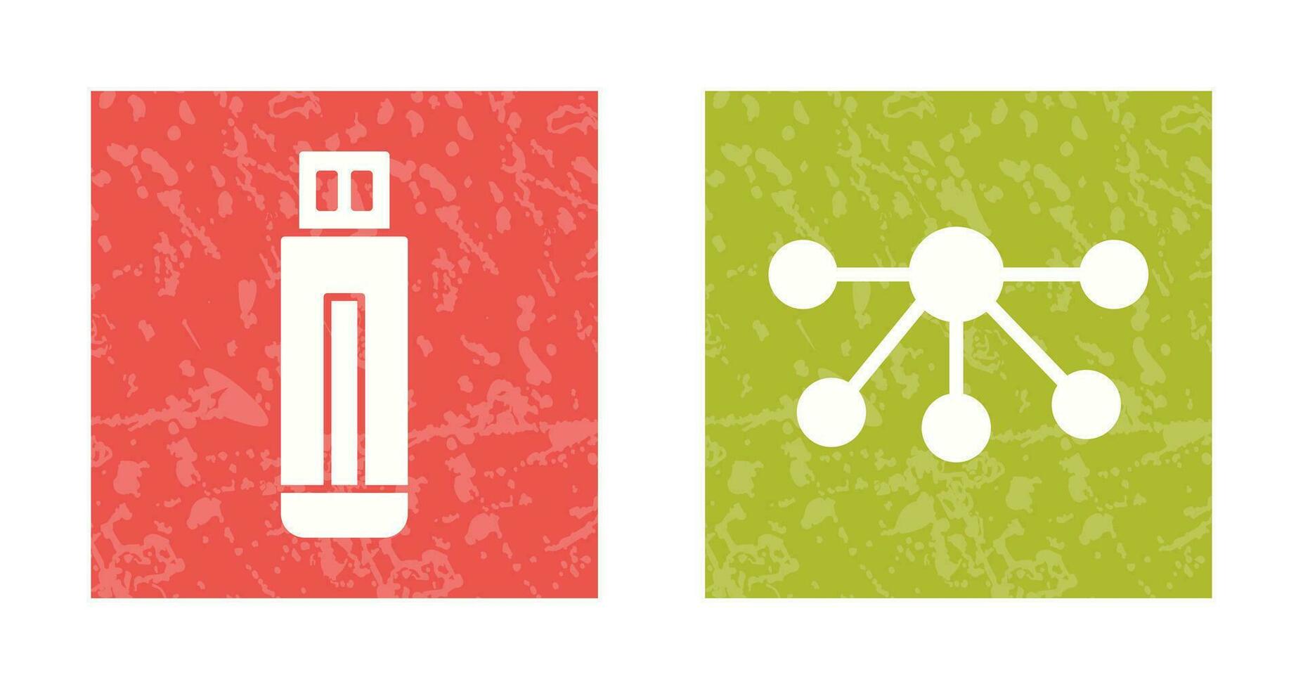 USB Drive and Nodes Icon vector