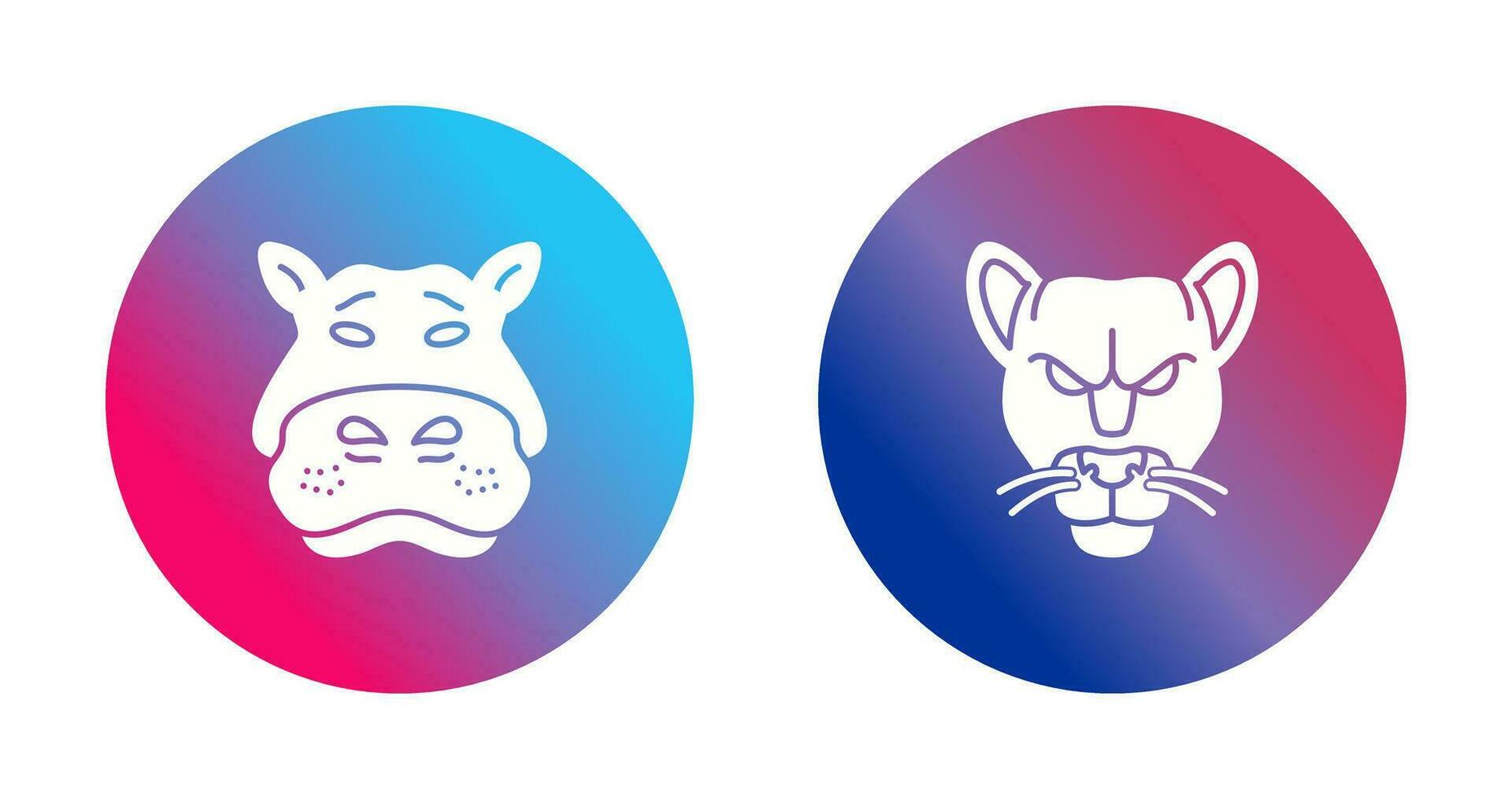 Panther an d Hippo Icon vector