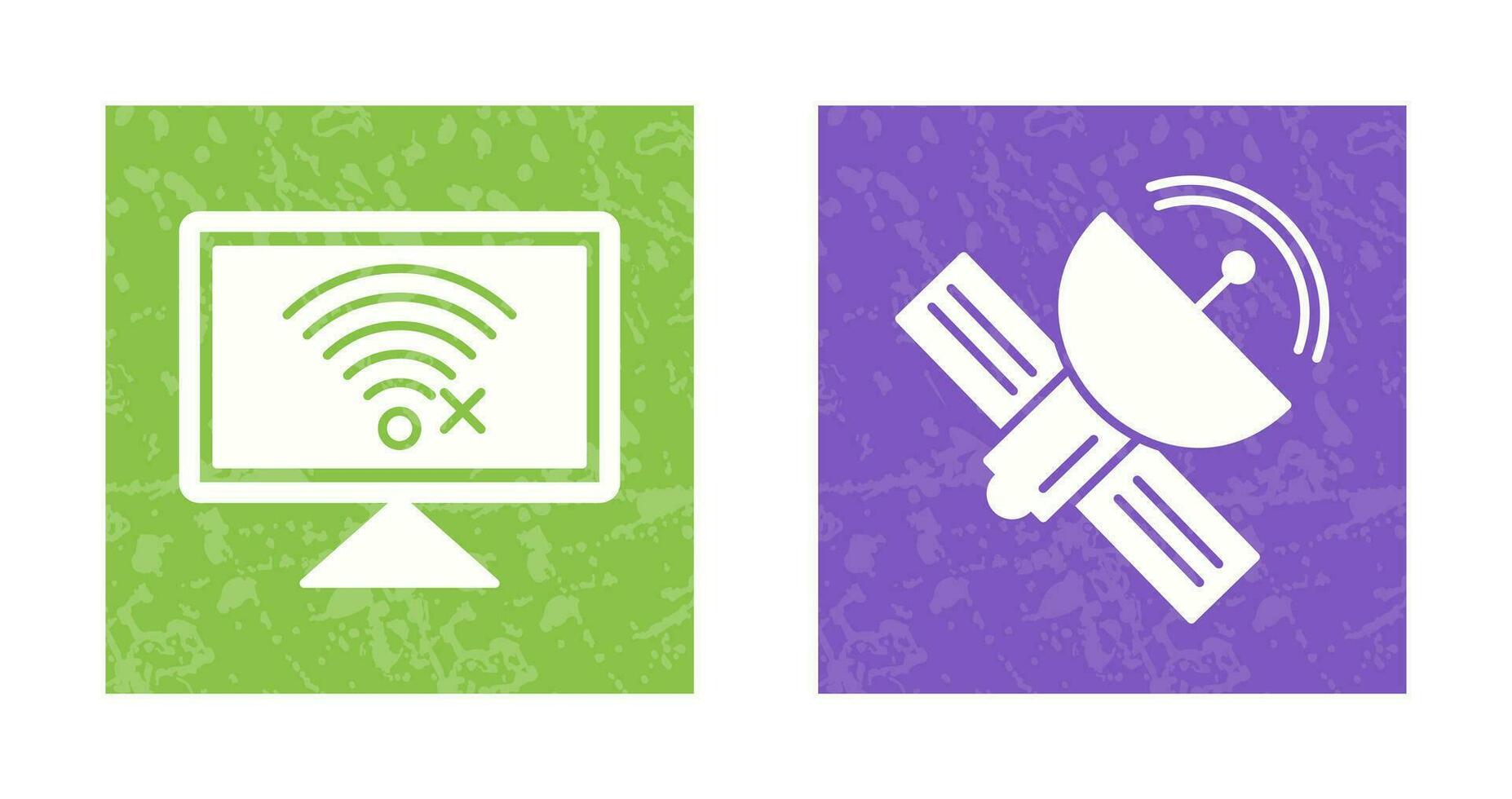 Disconnected Network and Satellite Icon vector