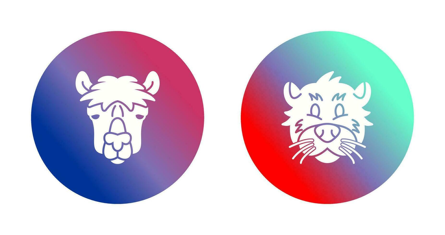Alpaca and Otter Icon vector