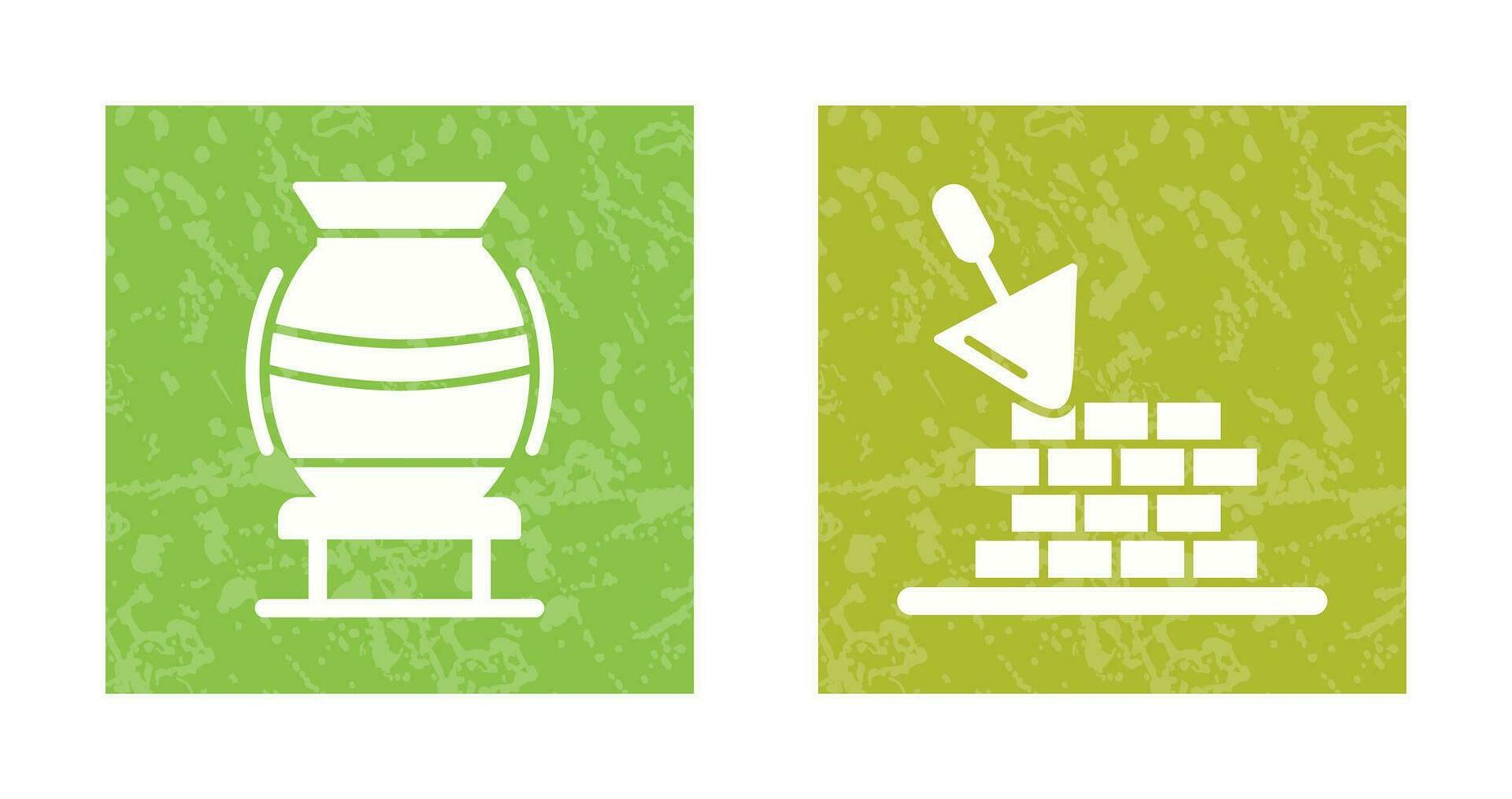 vase and brickwall Icon vector