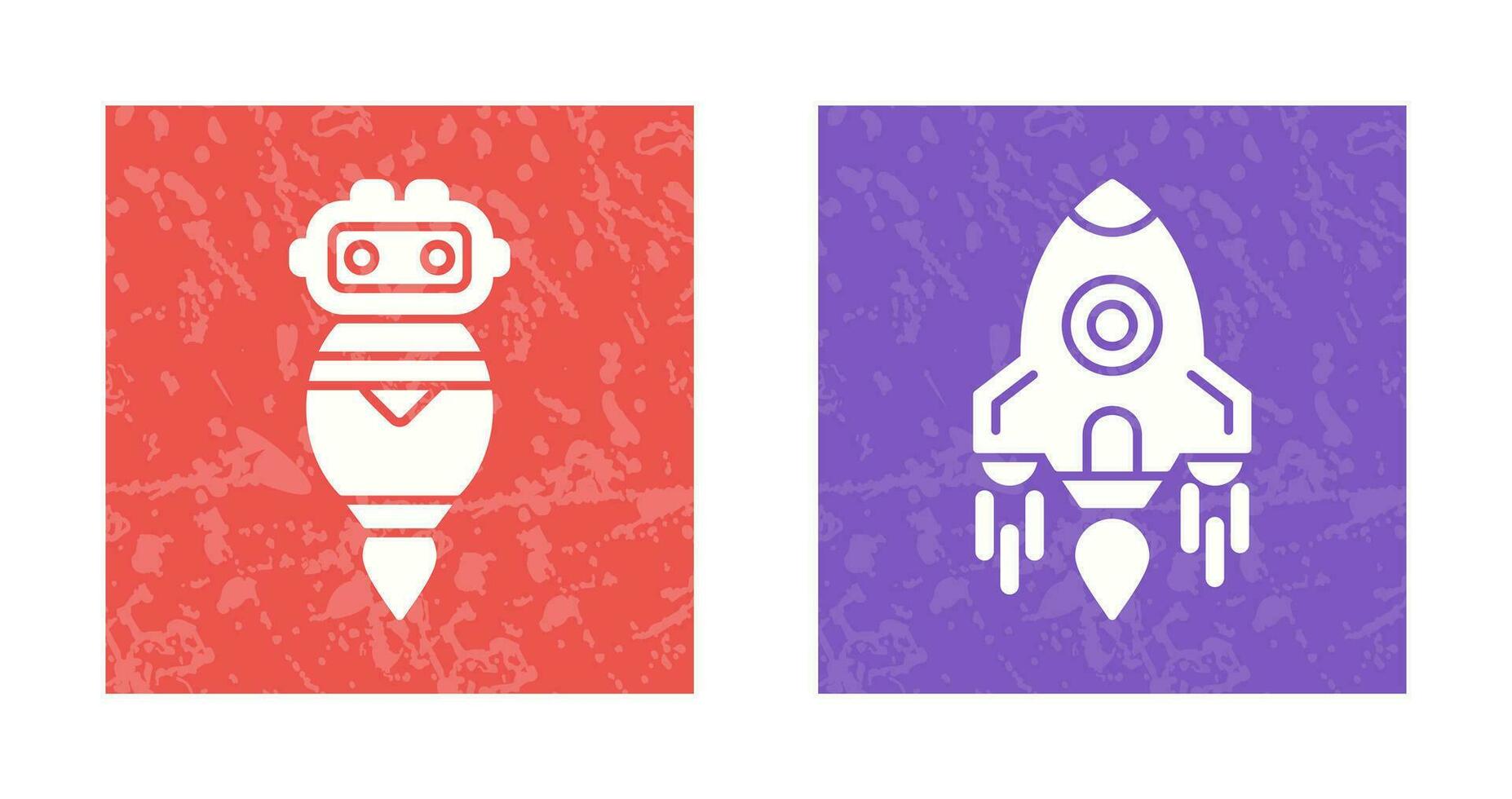 robot and rocket Icon vector