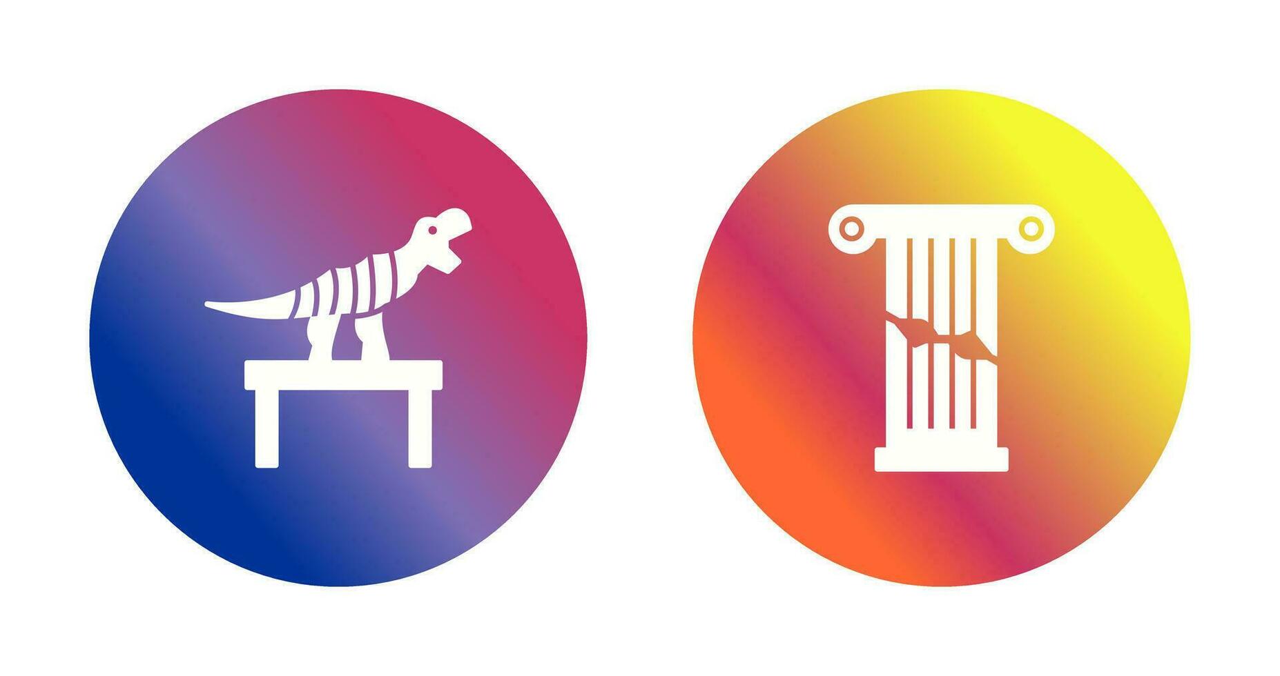Bones Exhibit and Broken Icon vector