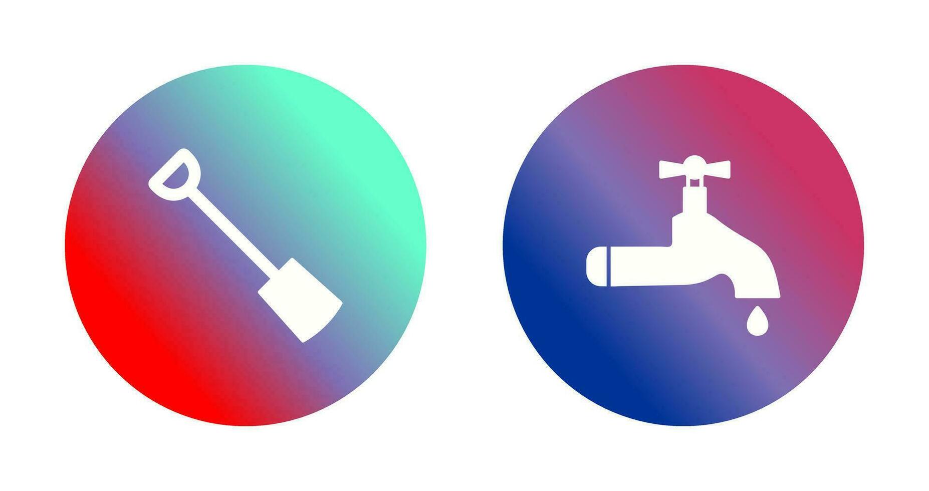 Hand Shovel and Water Tap Icon vector