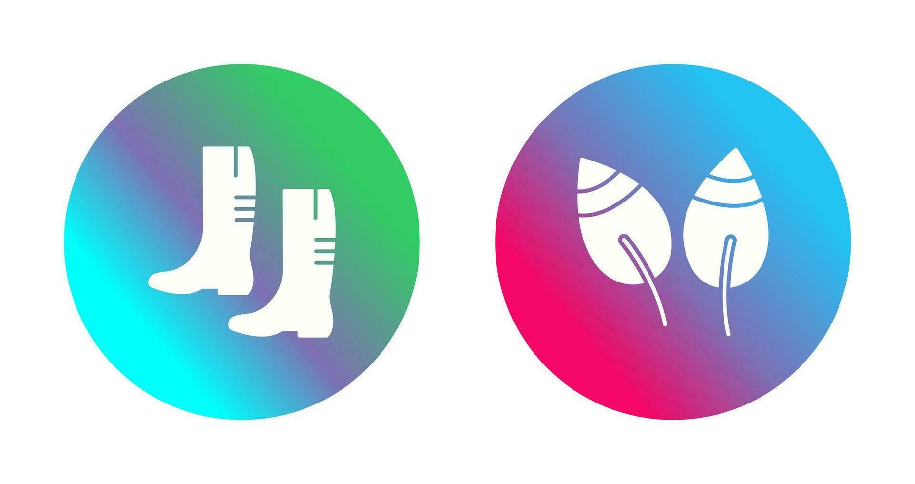 Gardening Boots and Leaves Icon vector