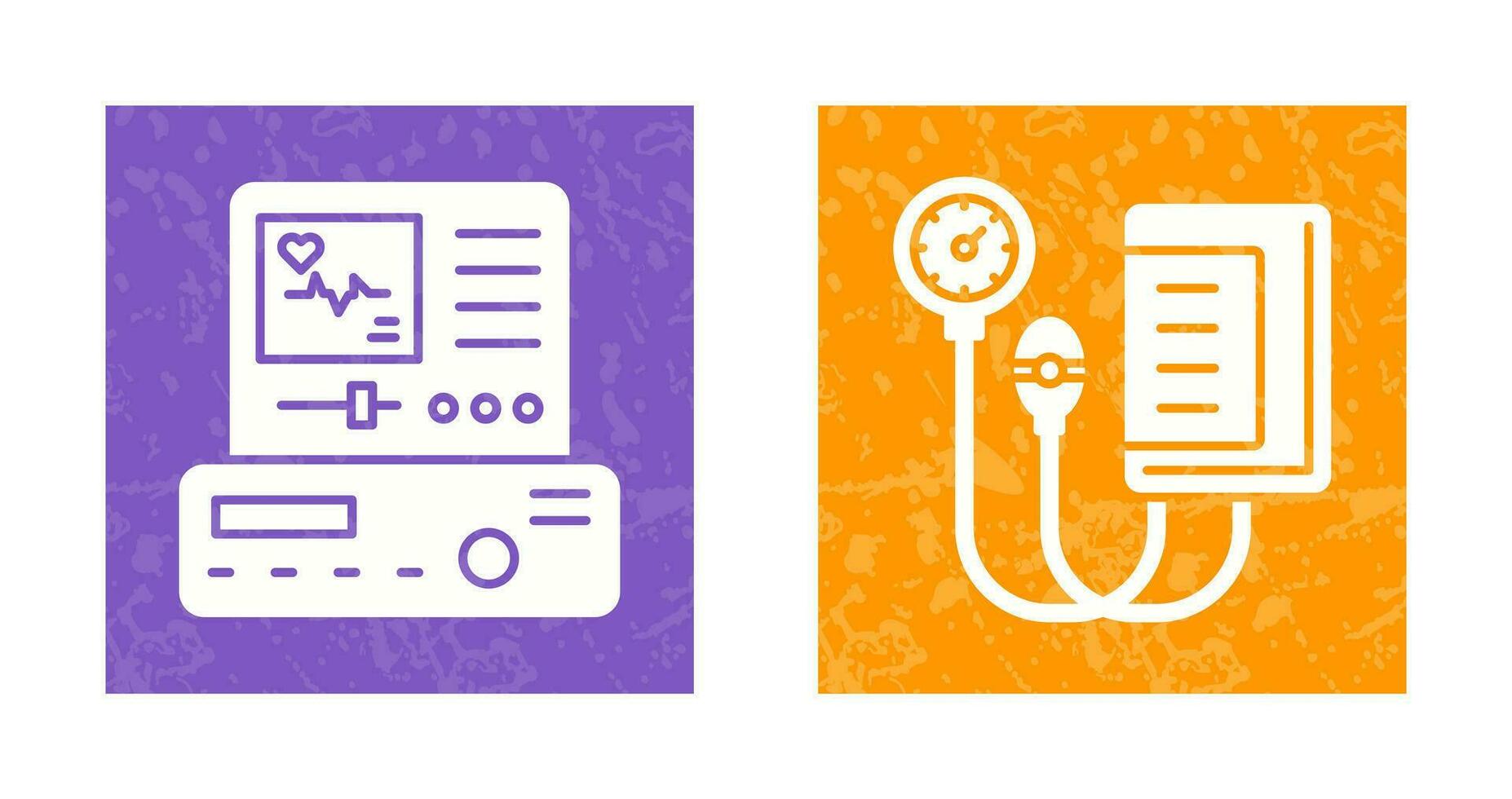 Electrocardiogram and Blood Pressure Gauge Icon vector