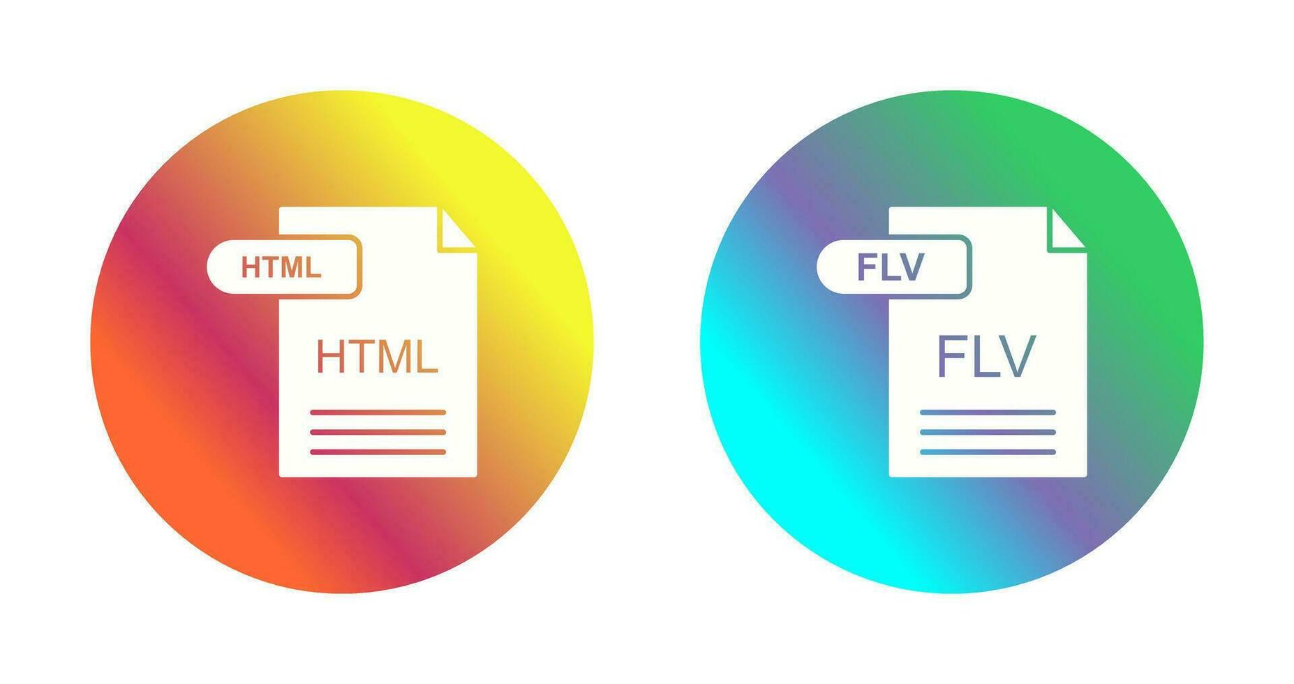 html y flv icono vector
