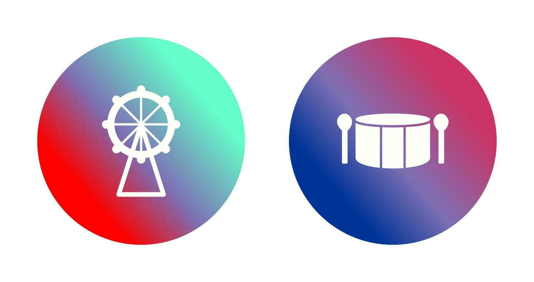 Ferris Wheel and Drum Icon vector