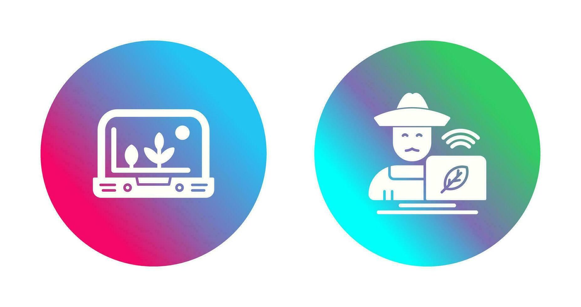 Smart Farm and Farmer Icon vector