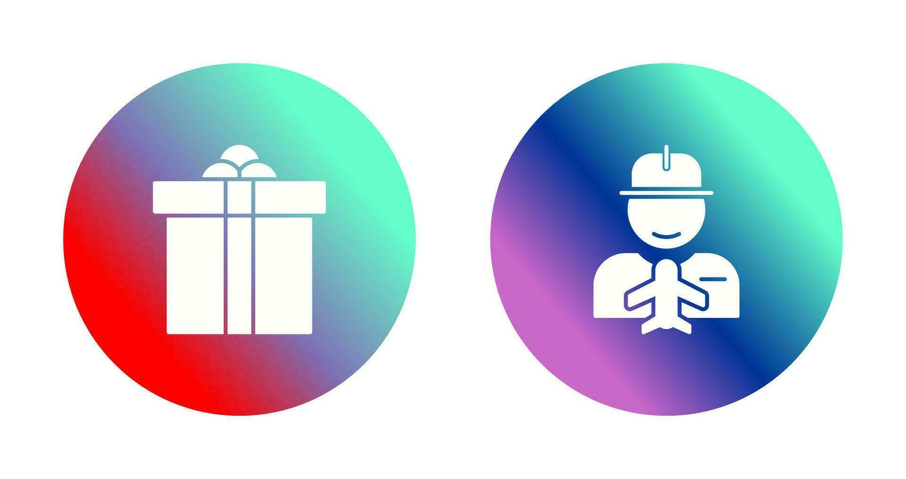 Gift Box and Worker Icon vector