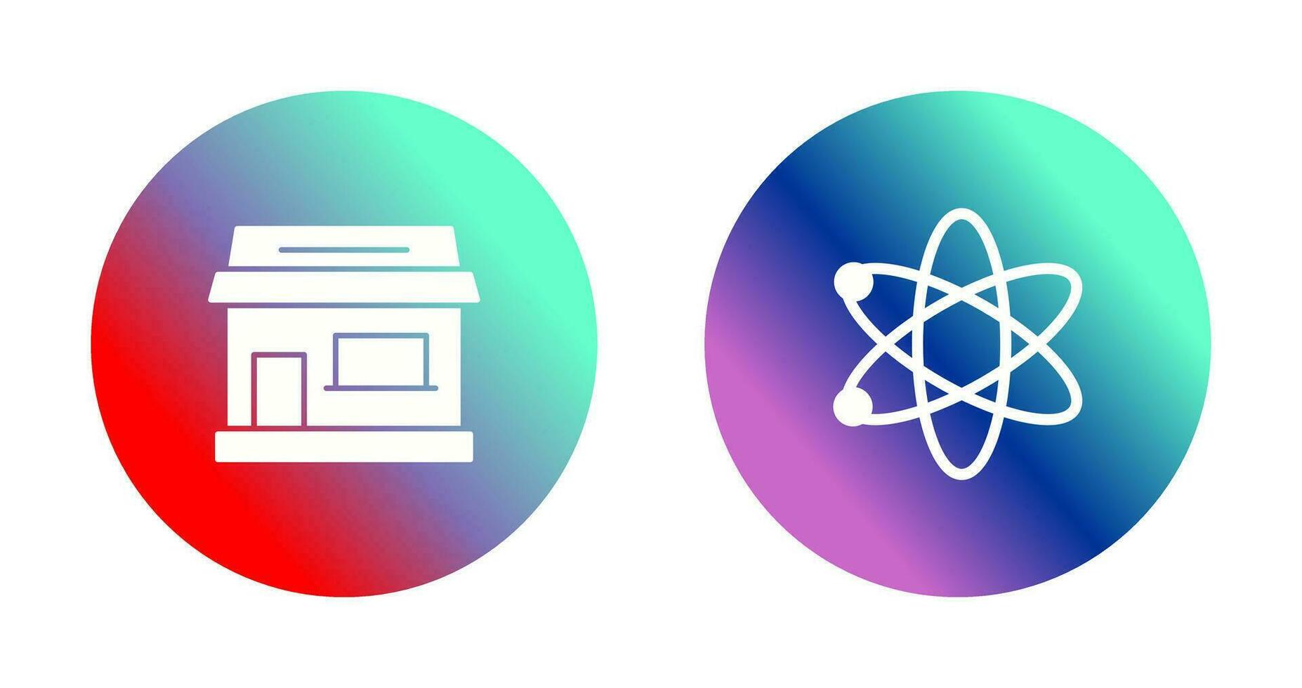 Shop and Atom Icon vector