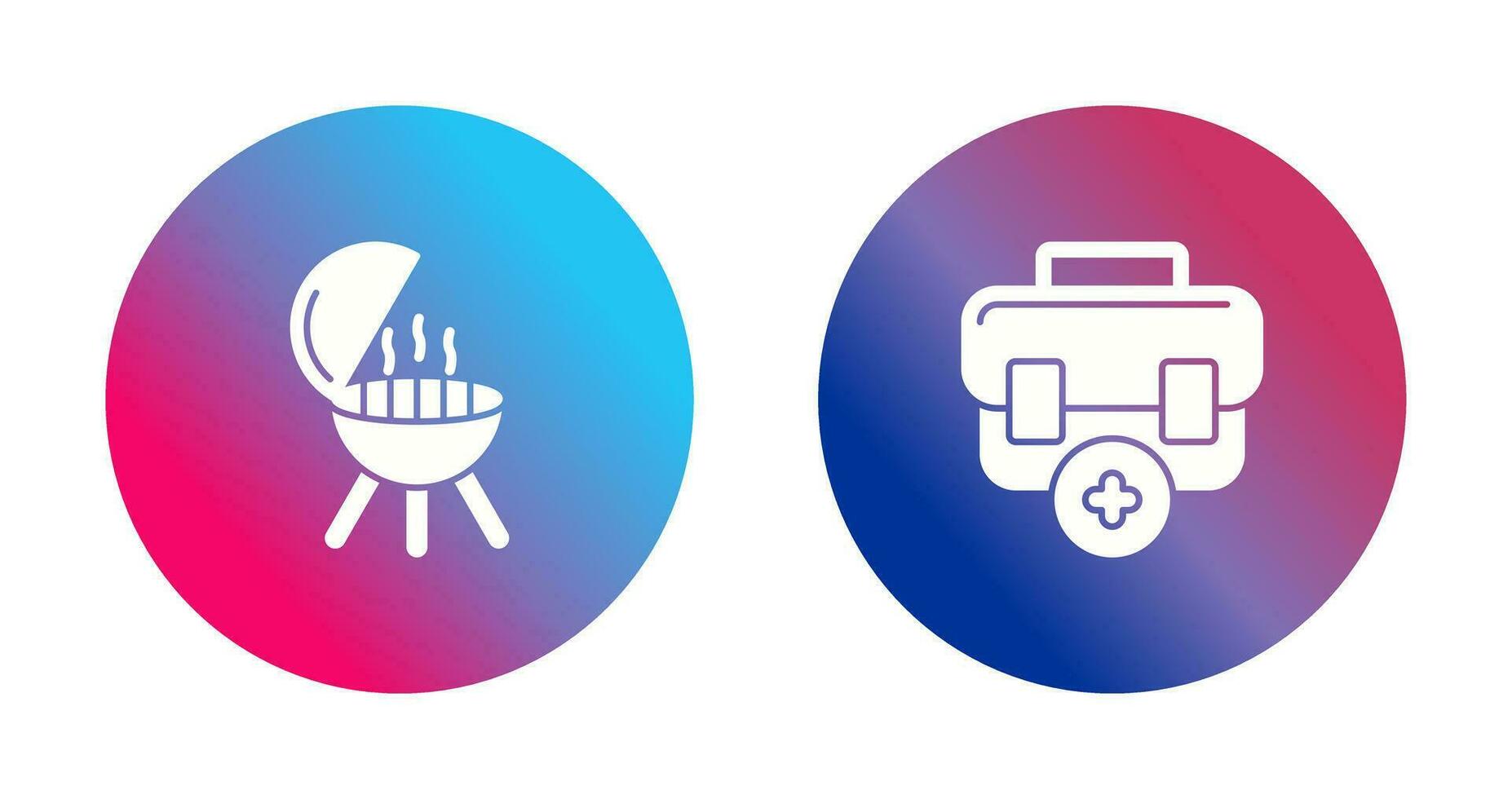 Bbq and First Aid Icon vector