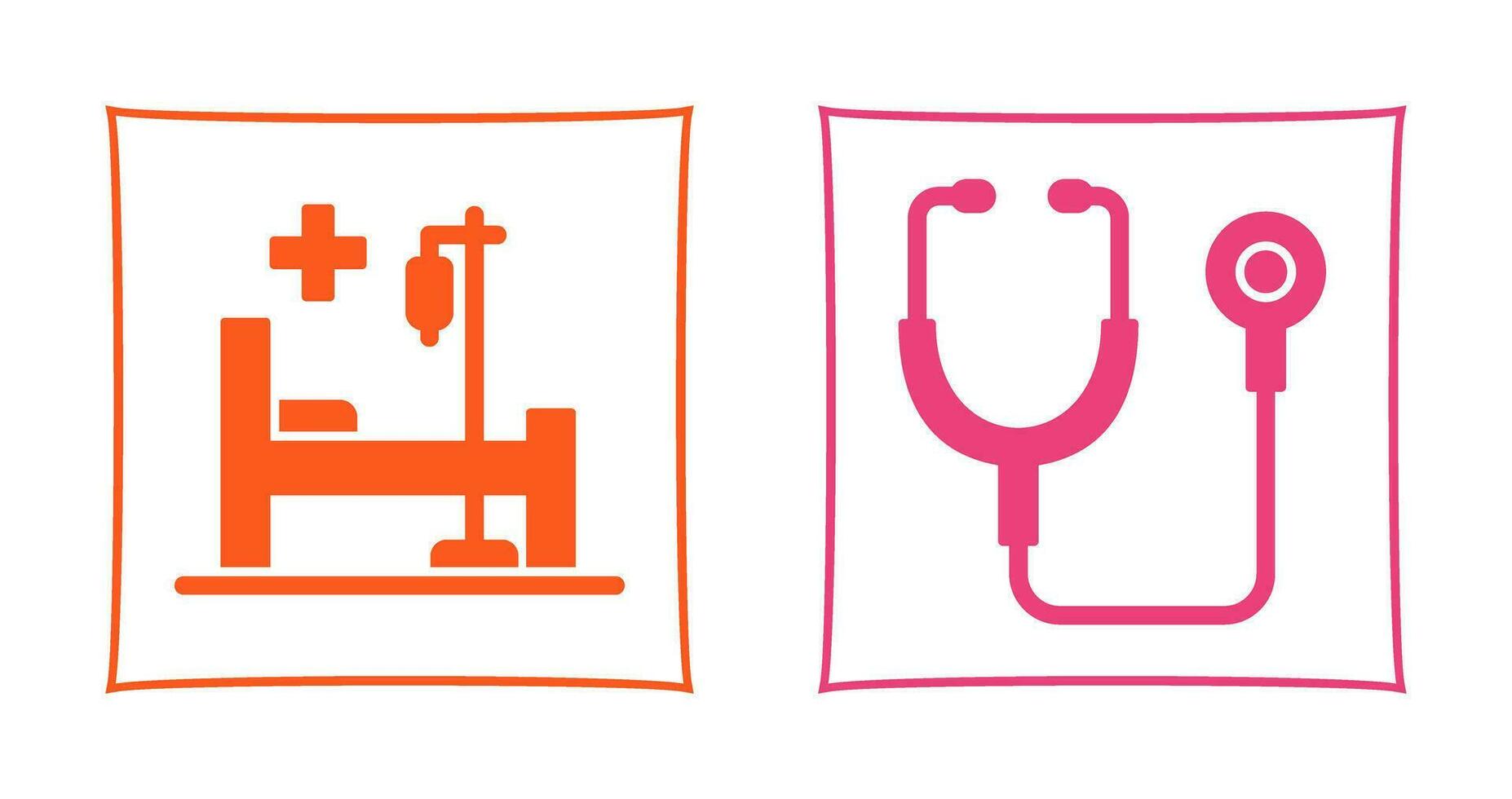 Stethoscope and Hospital Icon vector