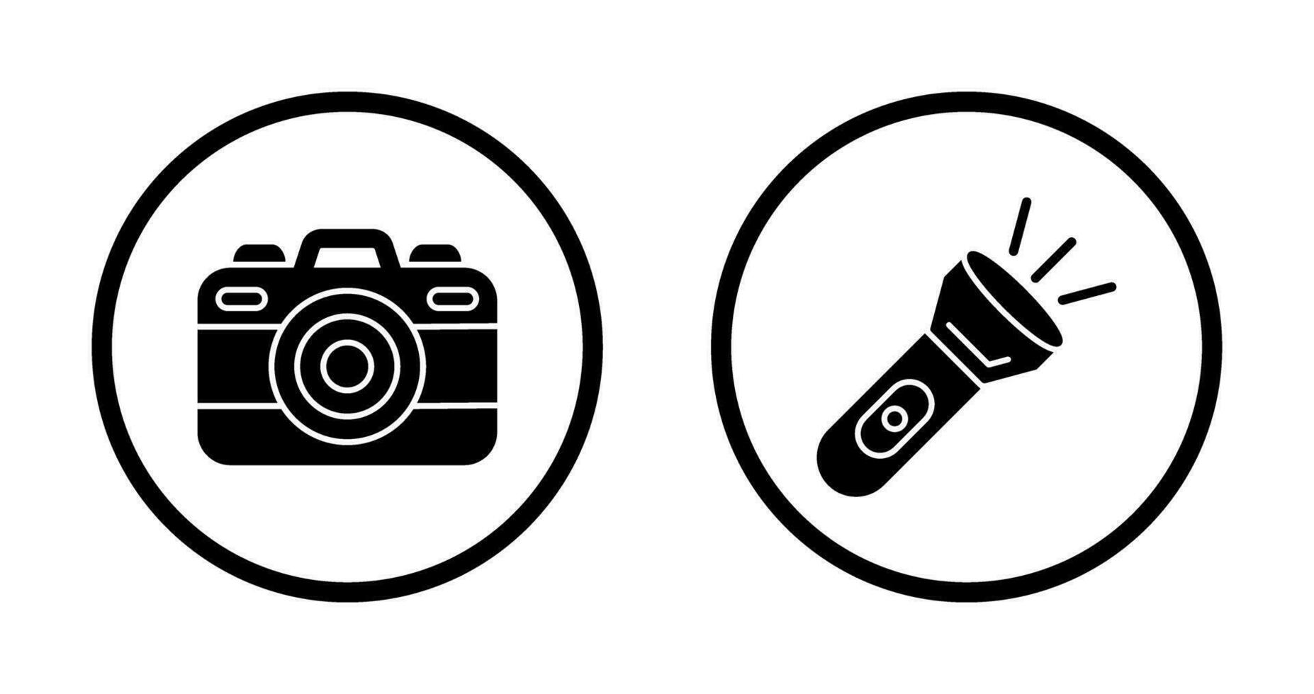 Camera and Flash Light Icon vector
