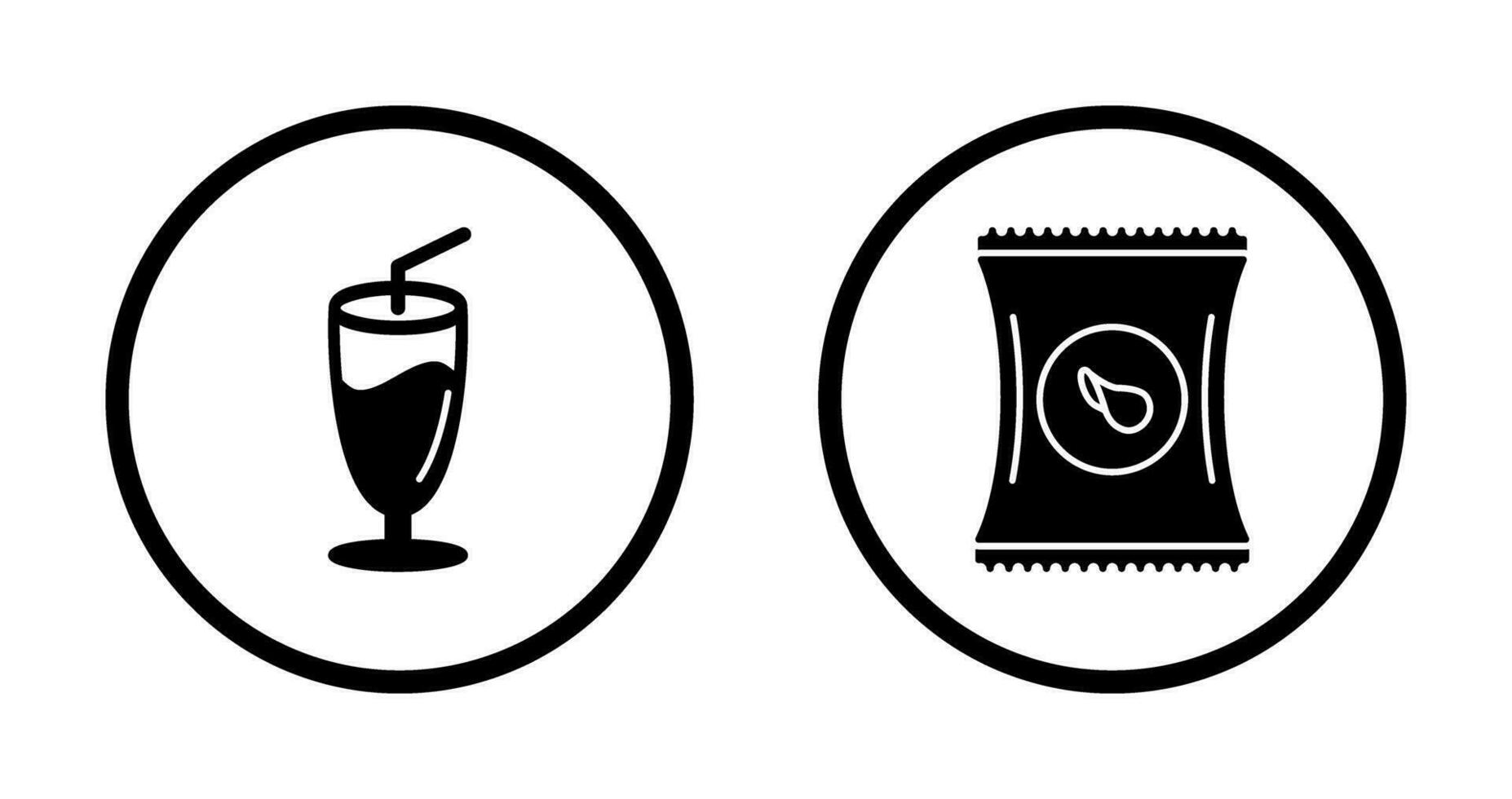 Milkshake and Chips Icon vector