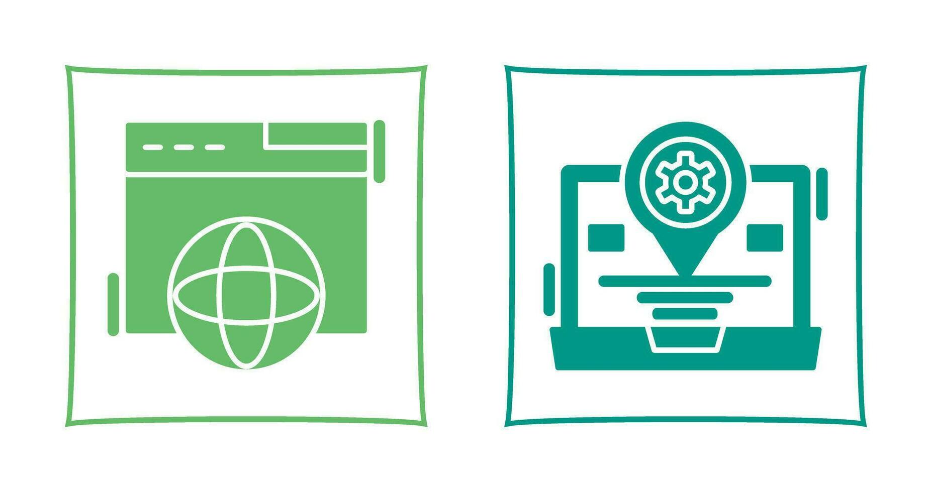Location and Browser Icon vector