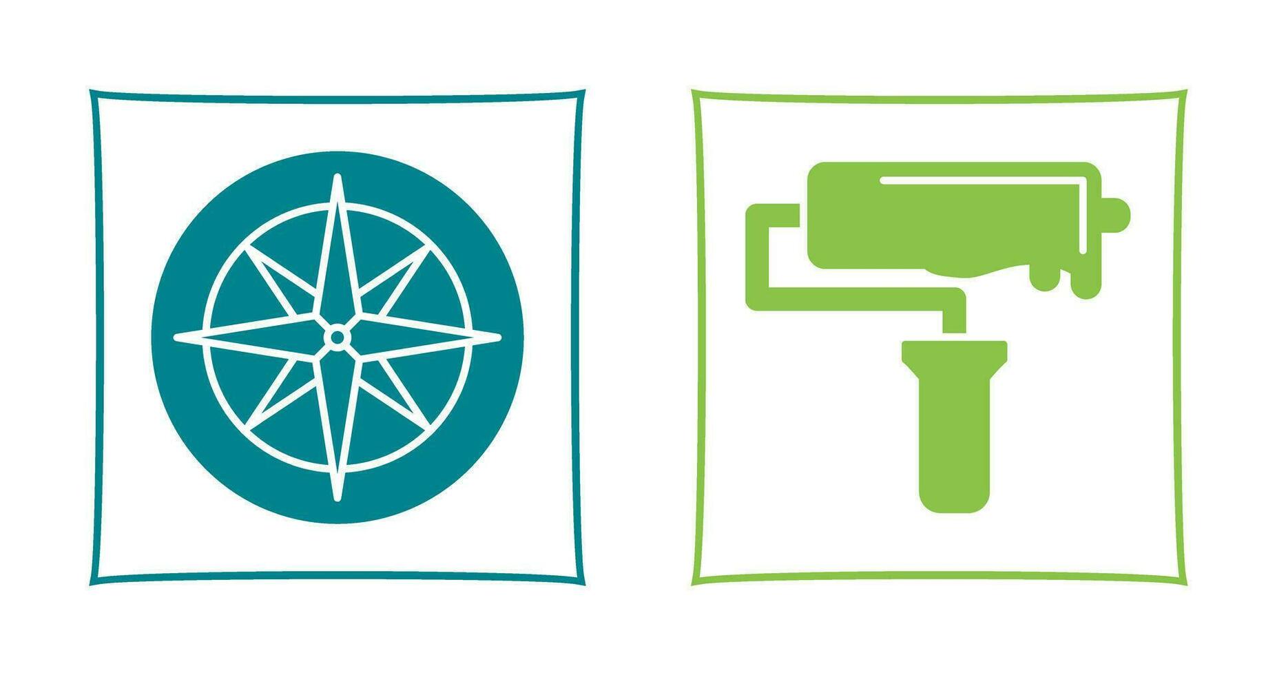 Compass and Roller Icon vector