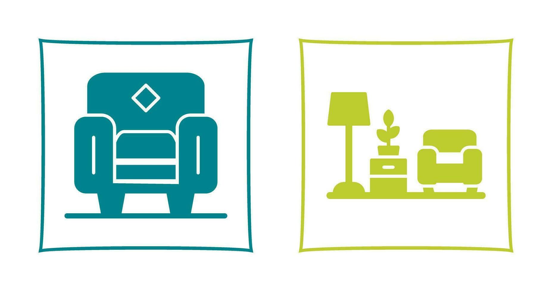 Armchair and Living Room Icon vector