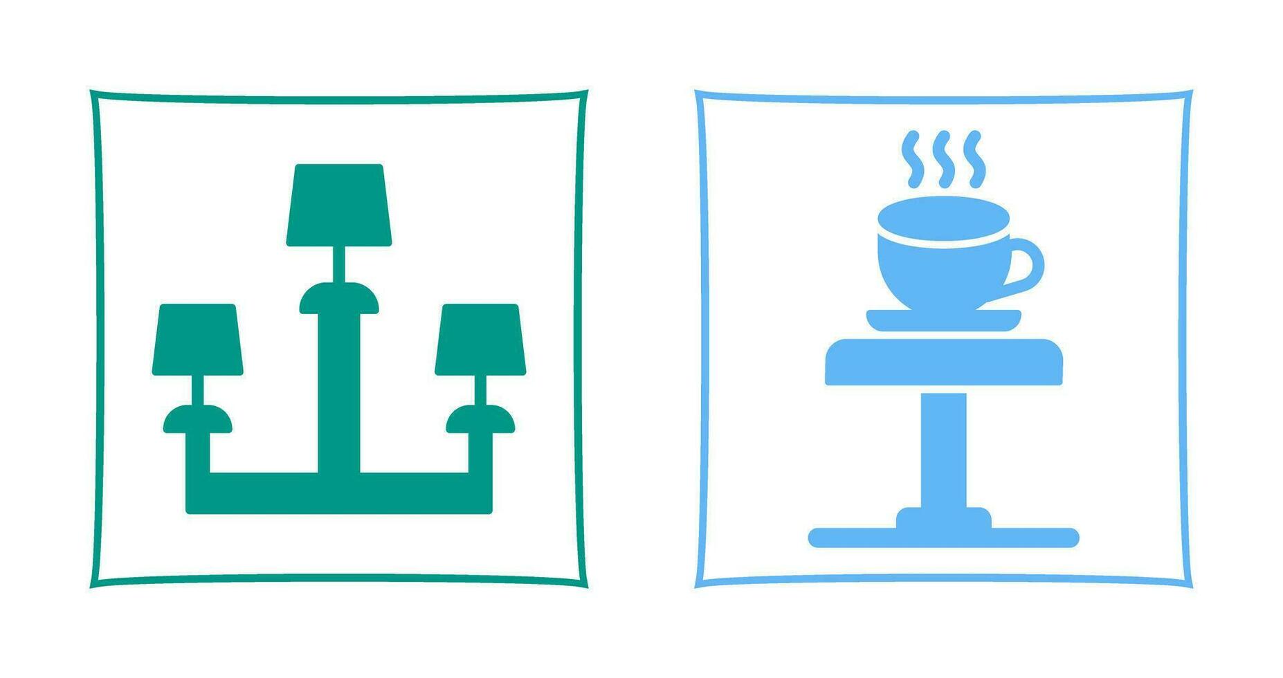 Lamp and Coffee Table Icon vector