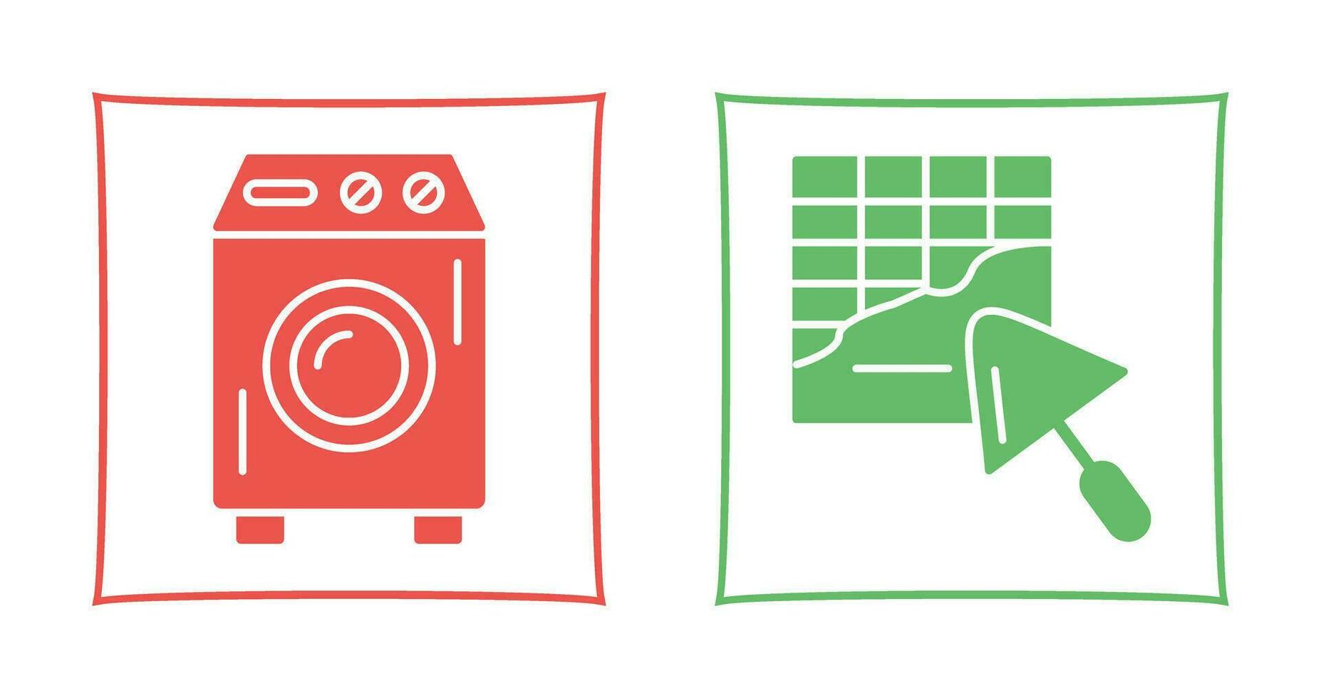 Washing Machine and Plastering Icon vector