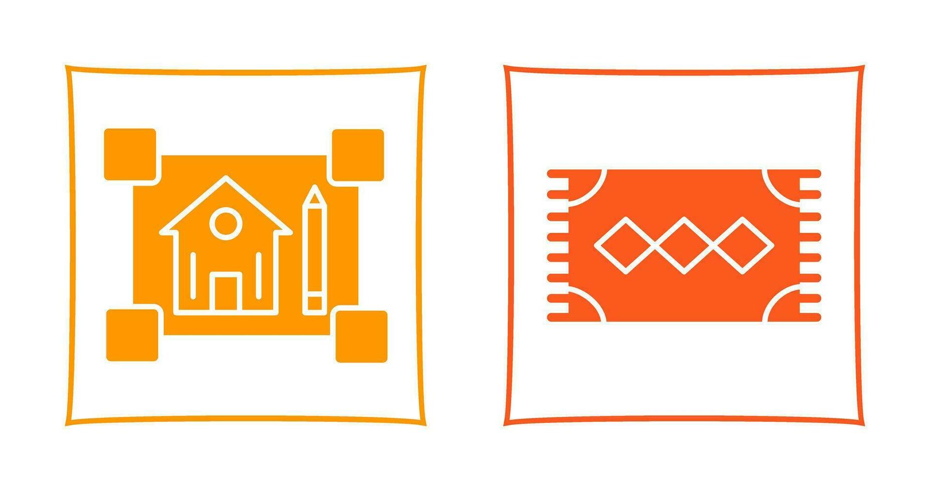 blueprint and rug Icon vector