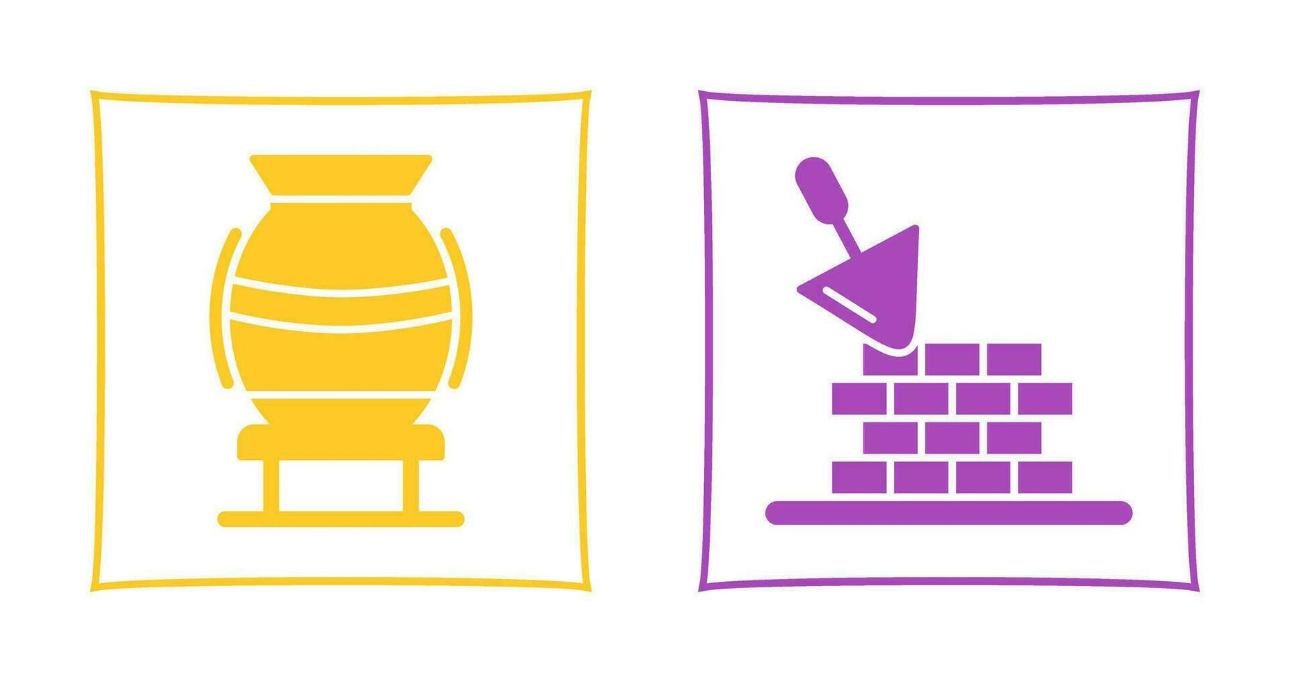 vase and brickwall Icon vector