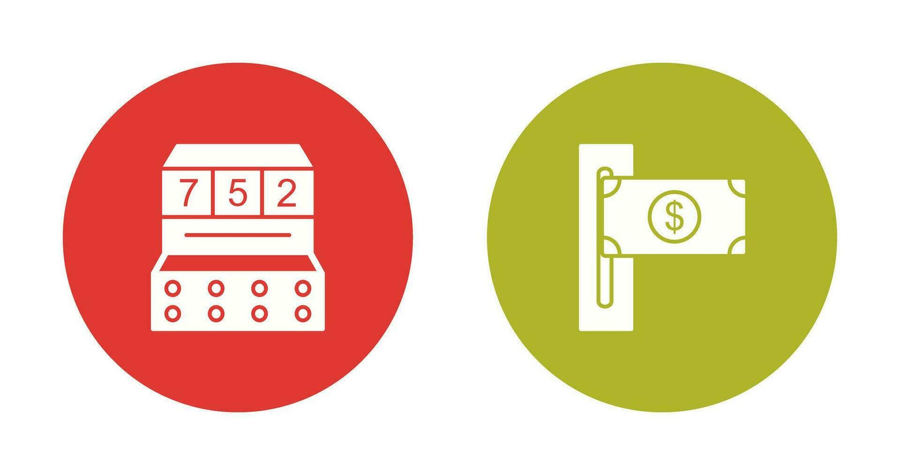 slot machine and slot of bills  Icon vector