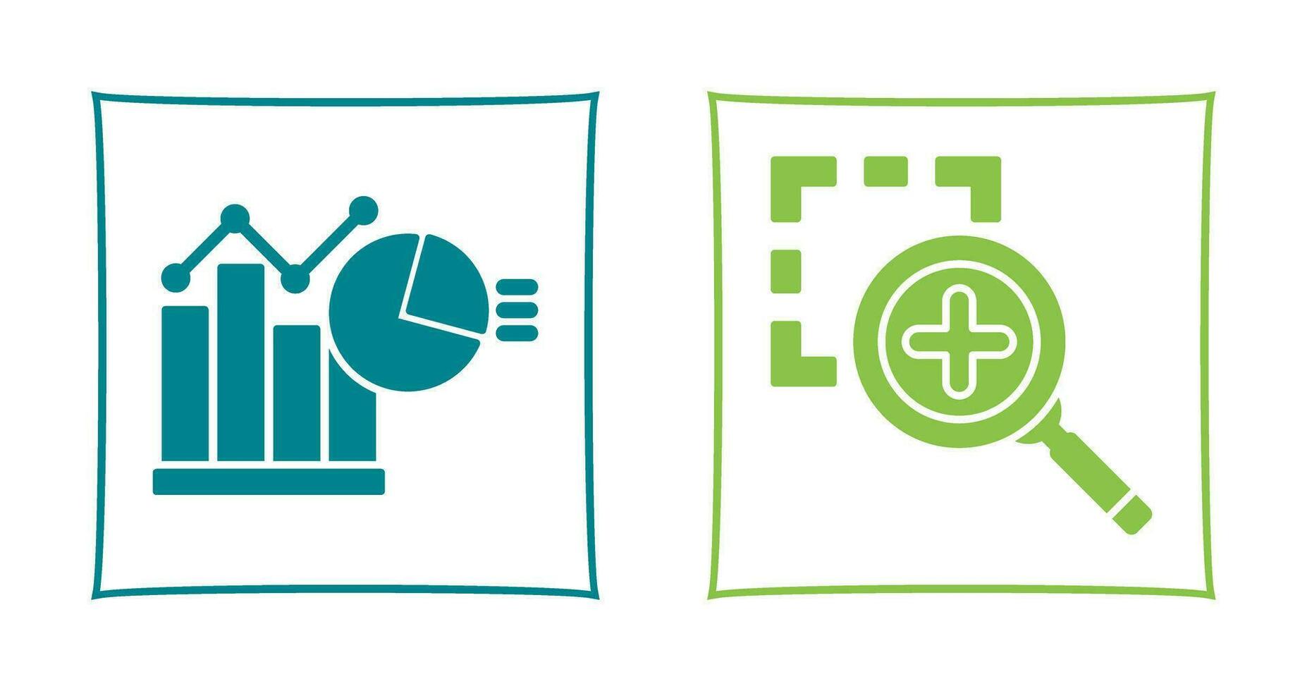Bar Chat and Zoom In Icon vector