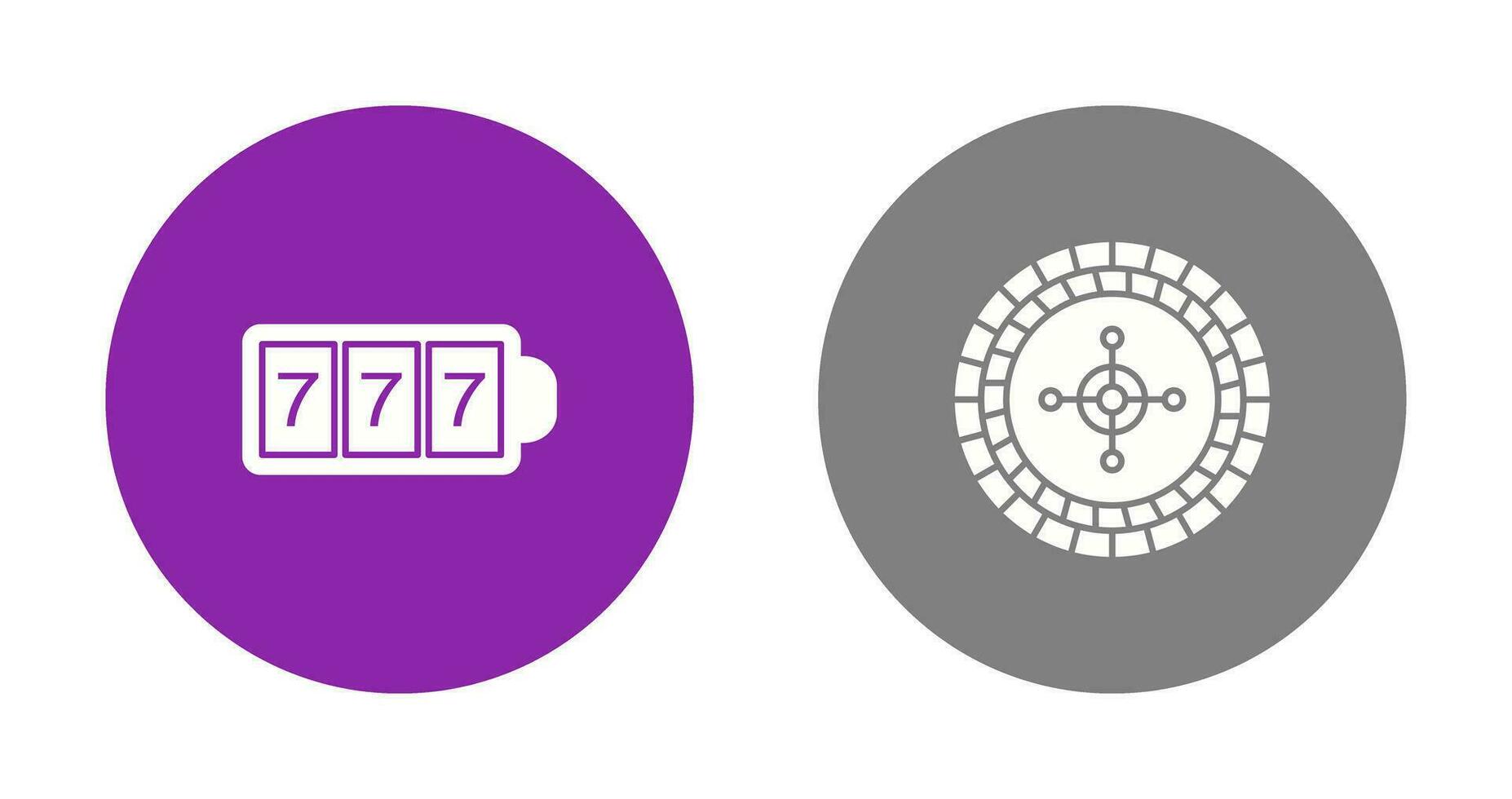 slot machine with sevens and roulette  Icon vector