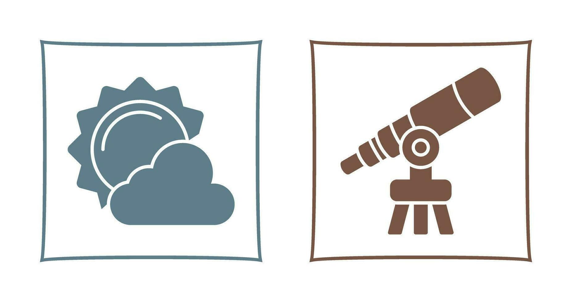 sun and telescope Icon vector