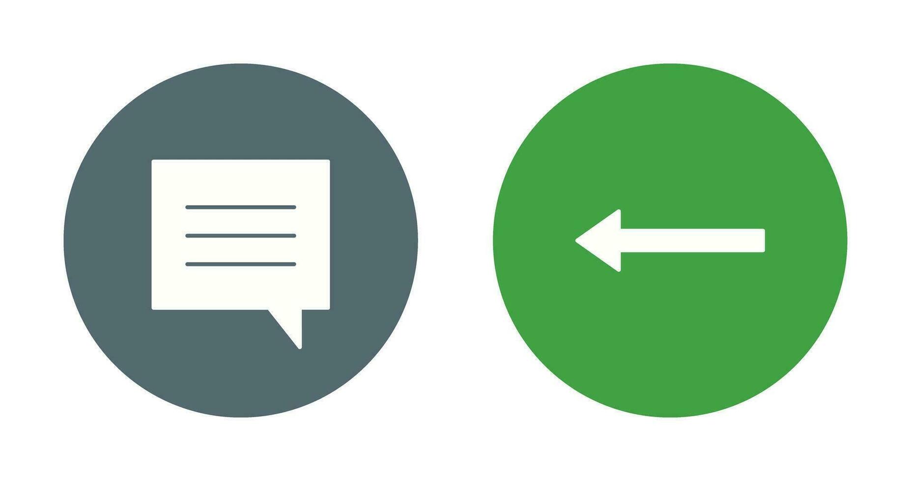 single chat bubble and left arrow Icon vector