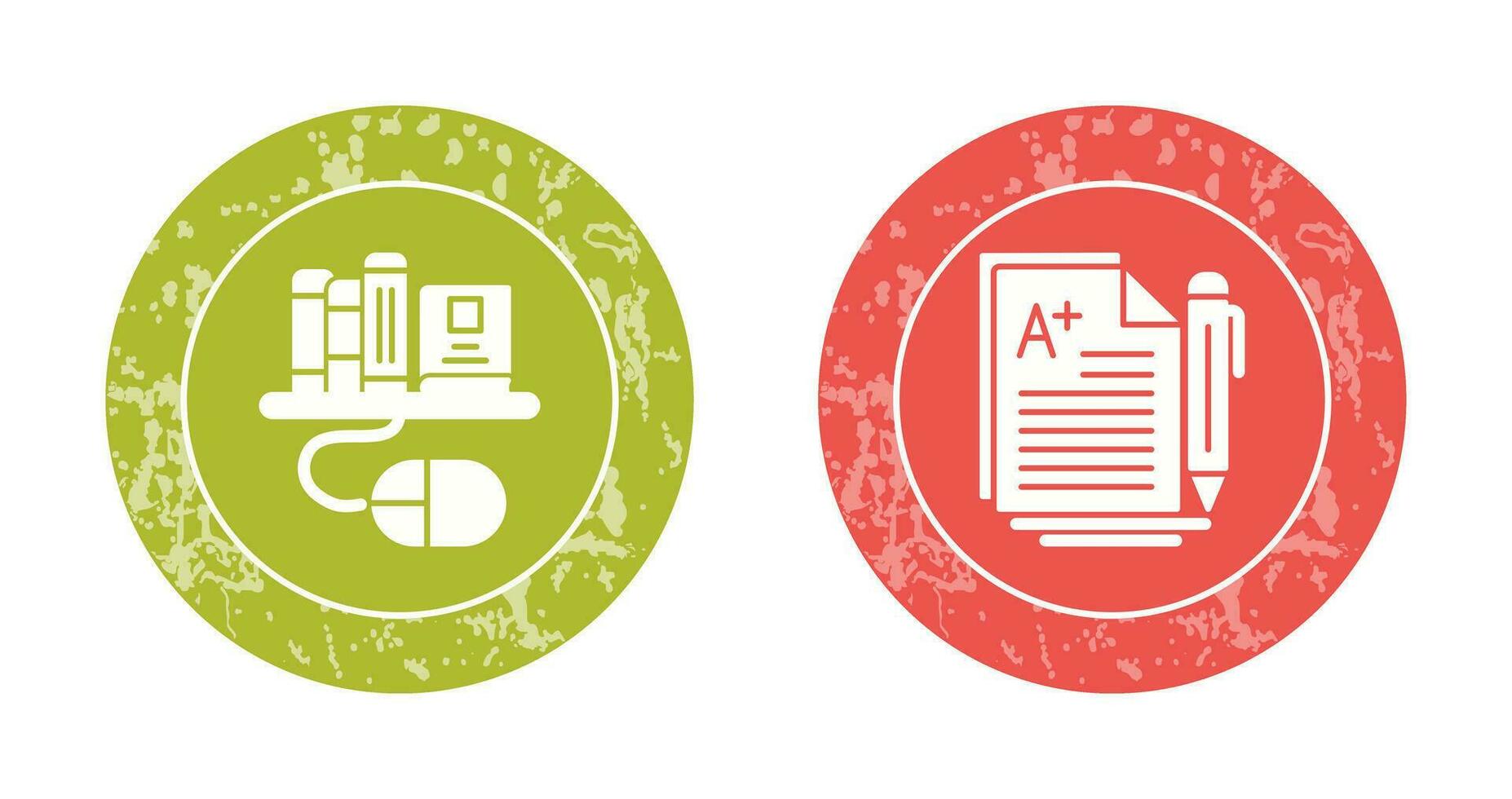 Digital Library and Essay Icon vector