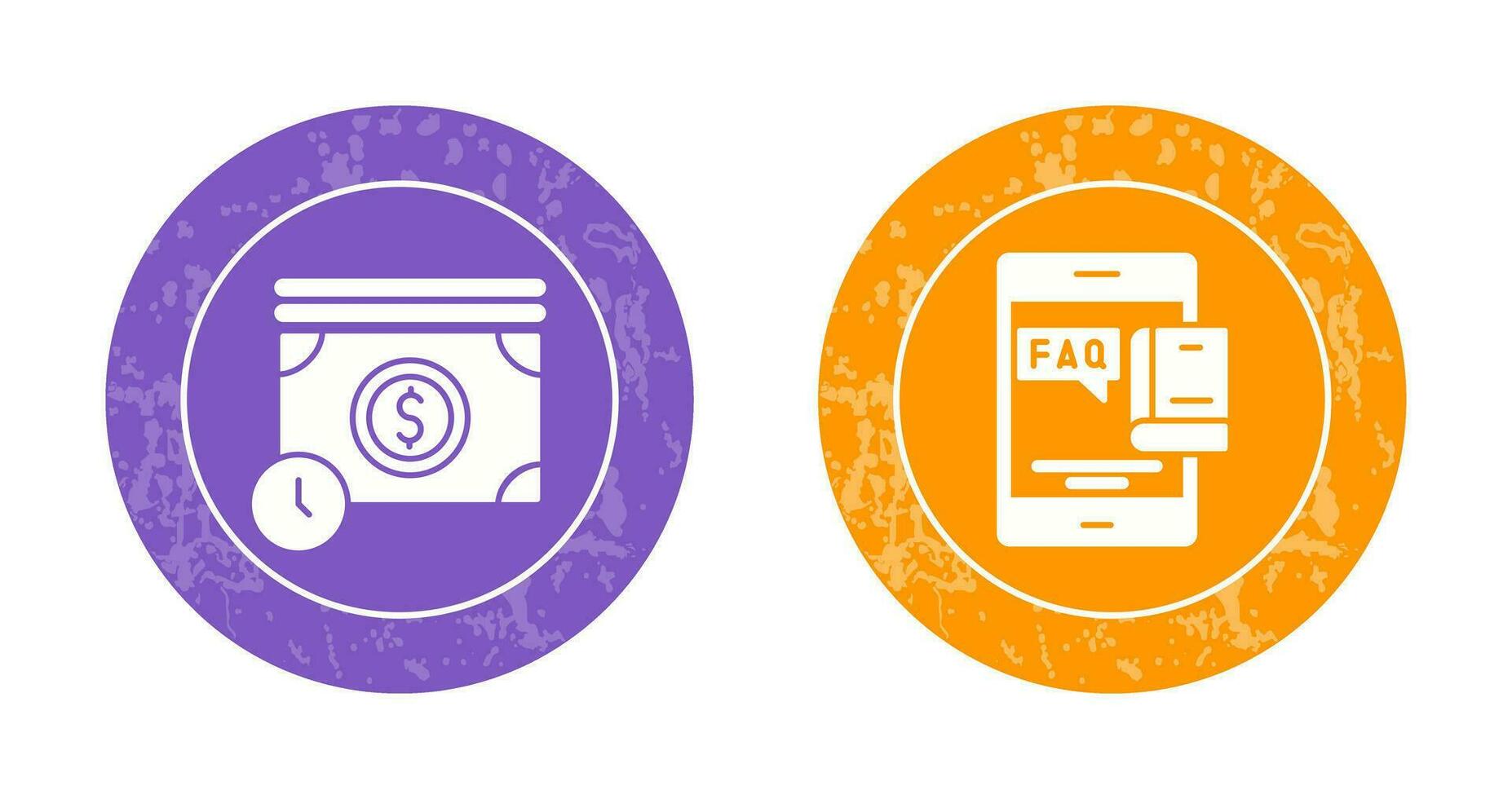 Time is Mony and Faq Icon vector