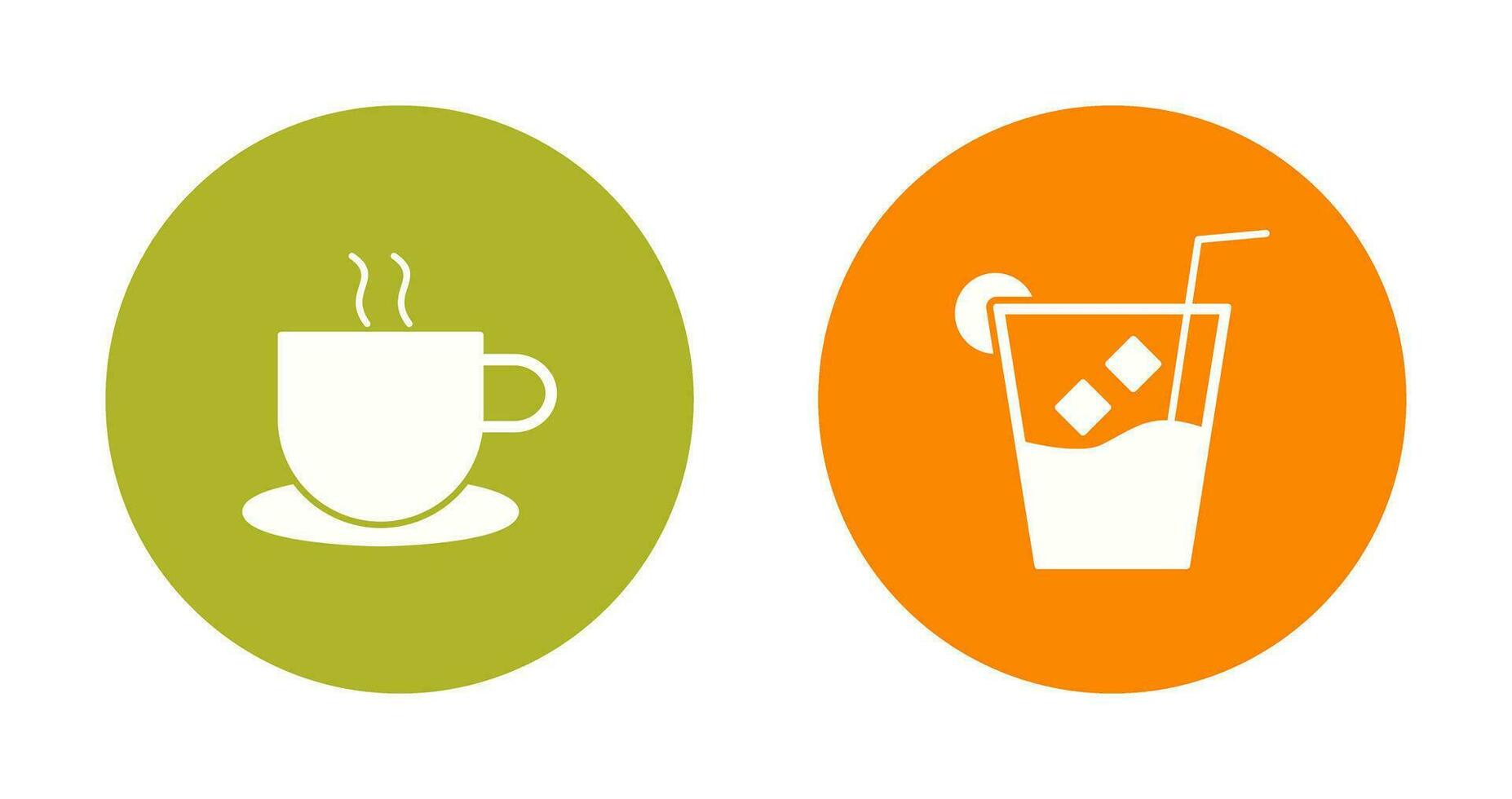 hot coffee and whiskey sour Icon vector