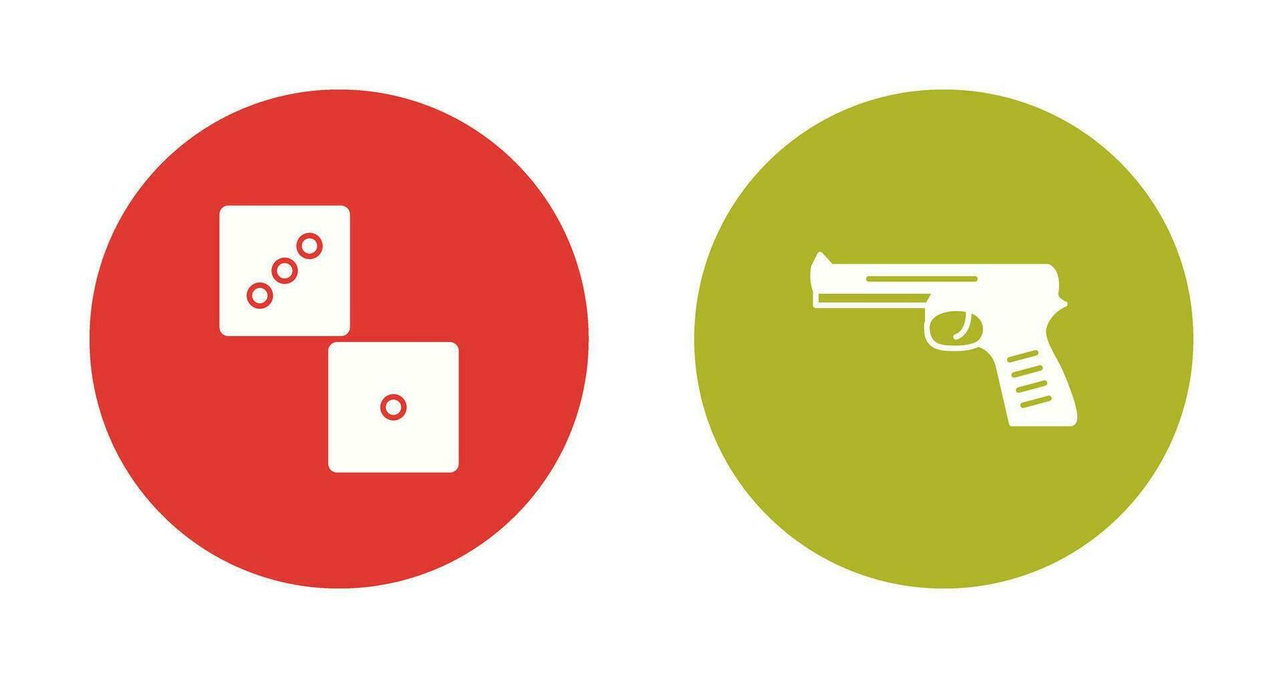 Dice and Pistol Icon vector