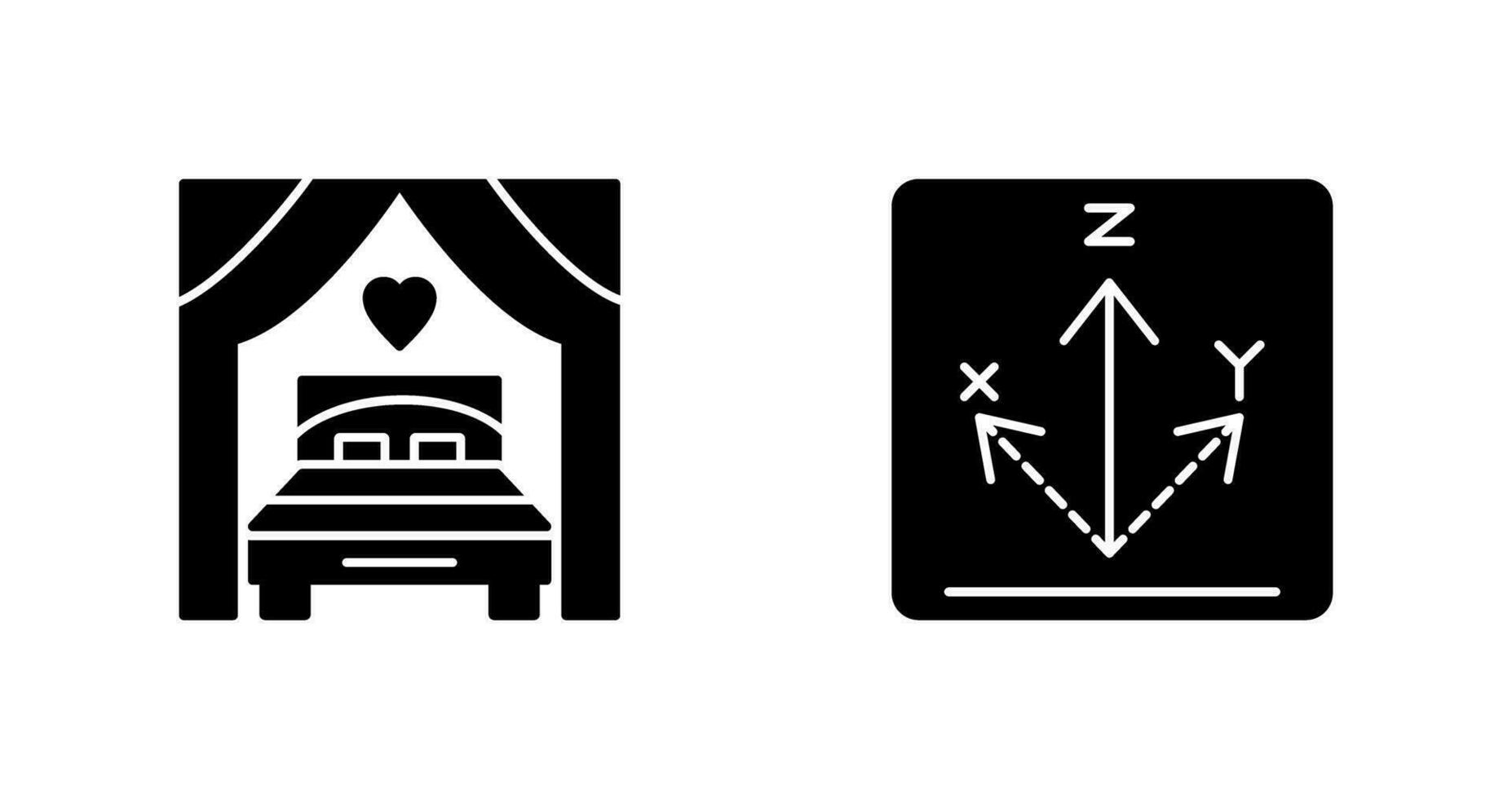 Bed and Axis Icon vector