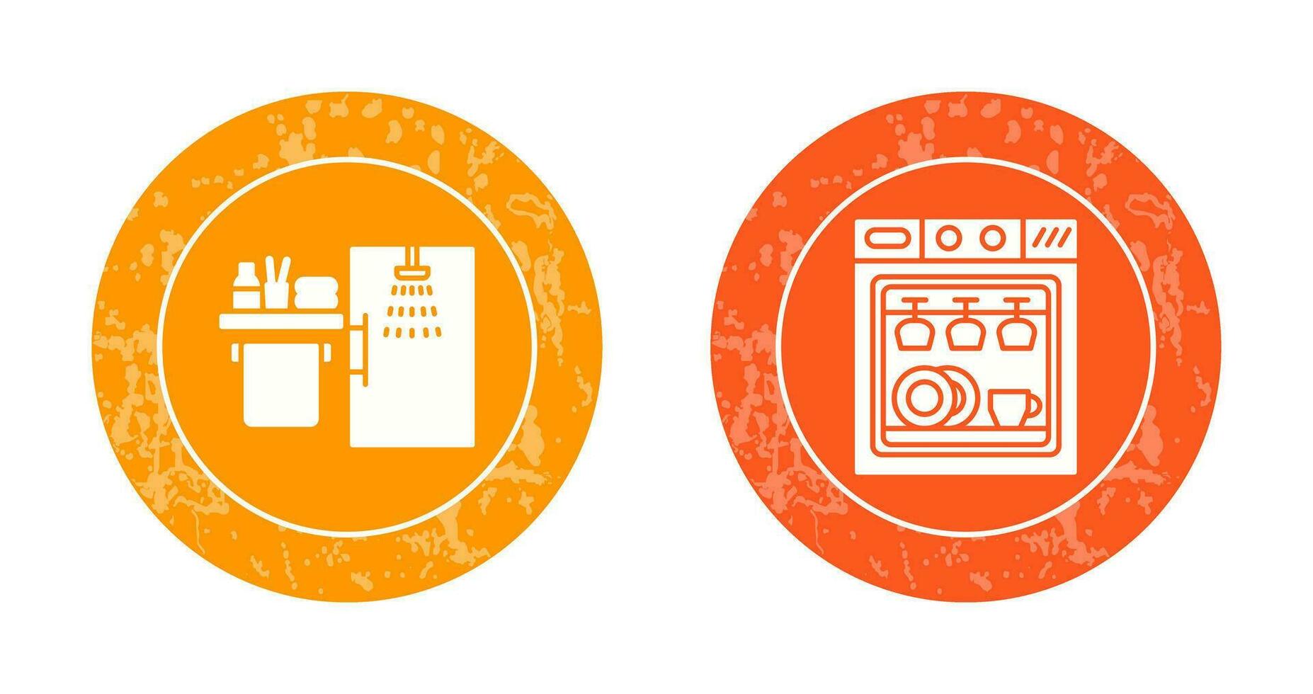 Shower and Dishwasher Icon vector