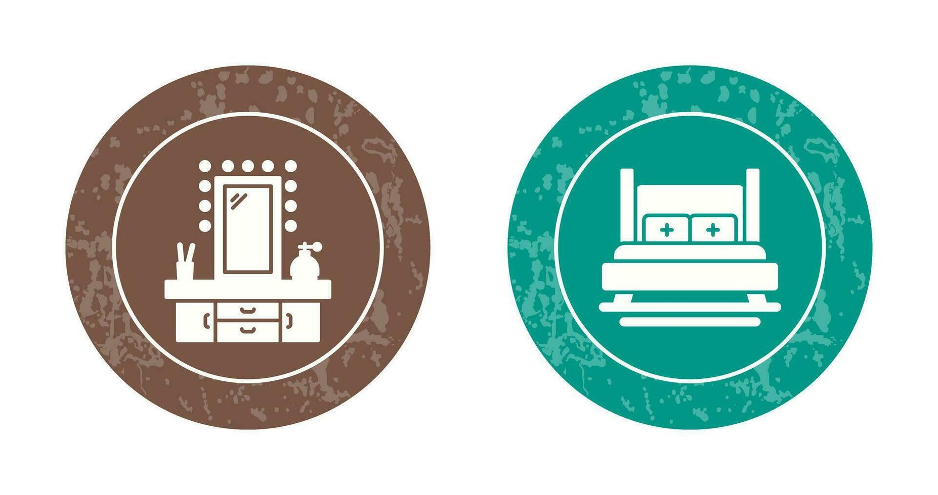 Dressing Table and Bed Icon vector