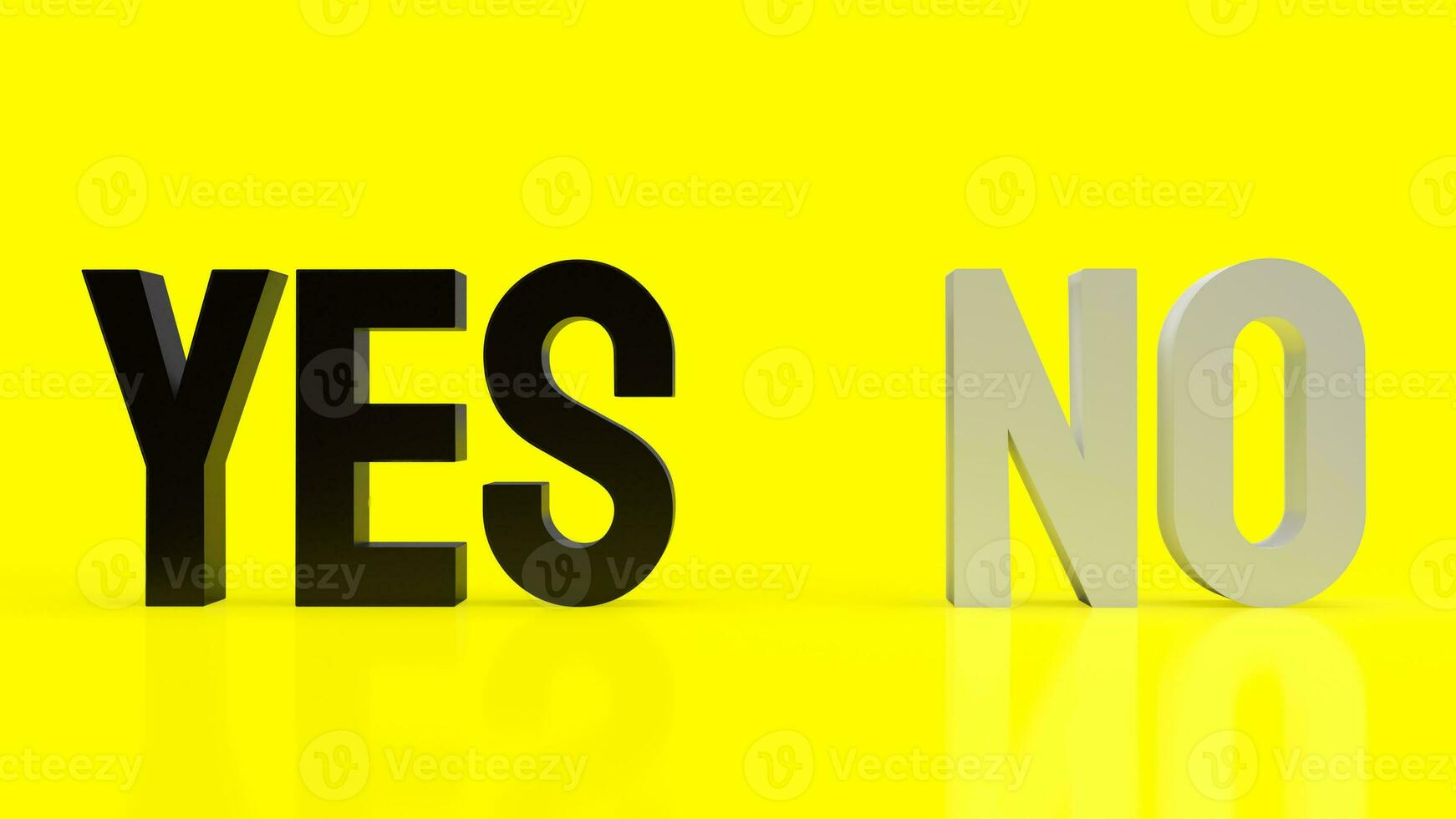 The Yes and No for choice on yellow Background  concept 3d rendering. photo