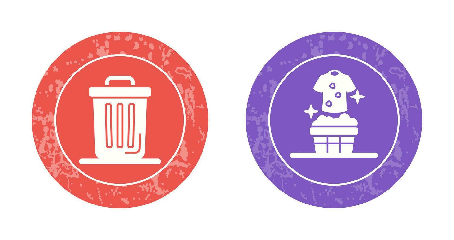 Trash Can and Laundary Icon vector