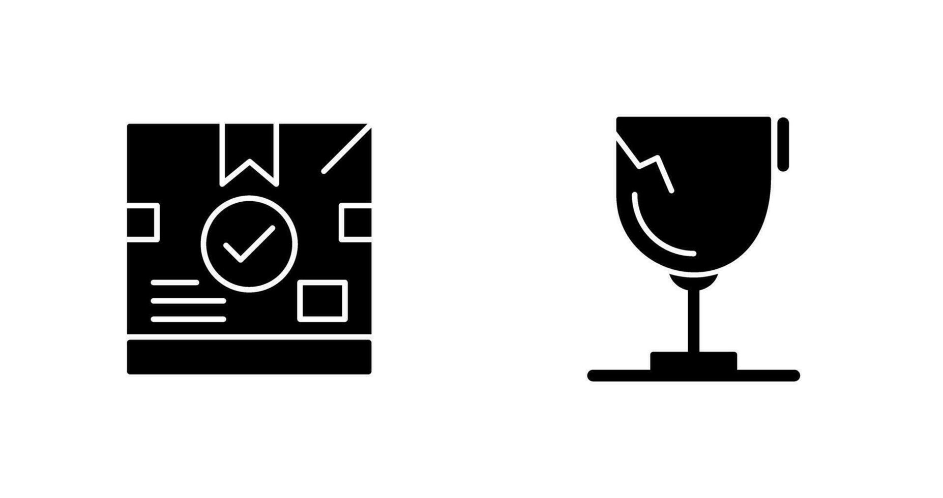 delivery box and glass Icon vector