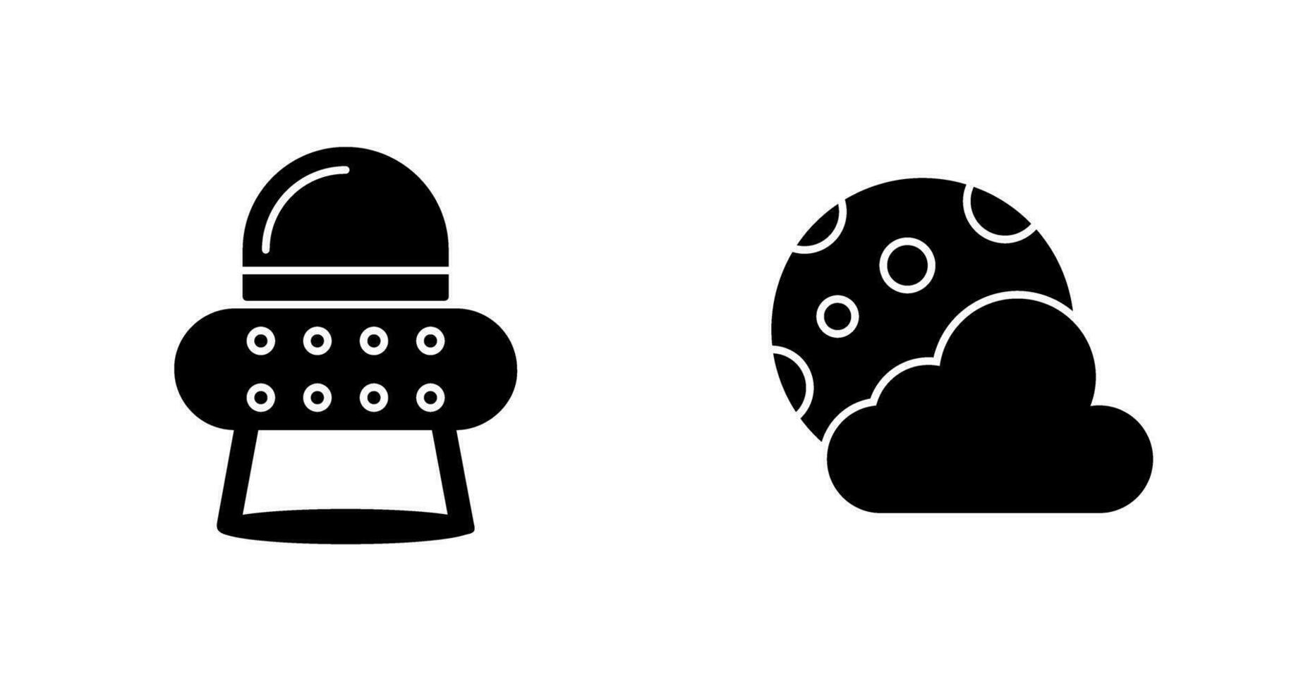 ufo and moon Icon vector